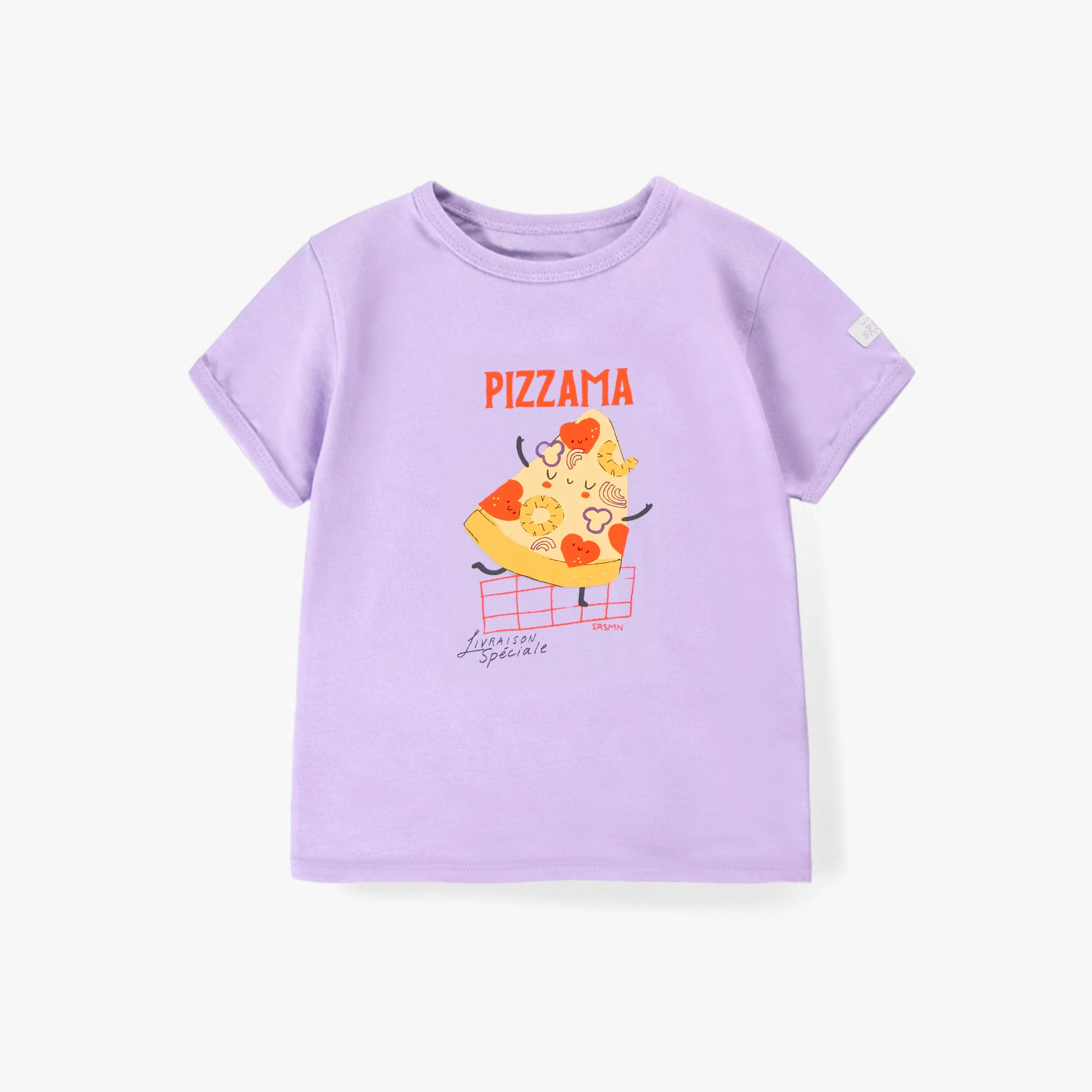 Pyjama deux pièces mauve à motifs de pizzas, bébé - Image 8