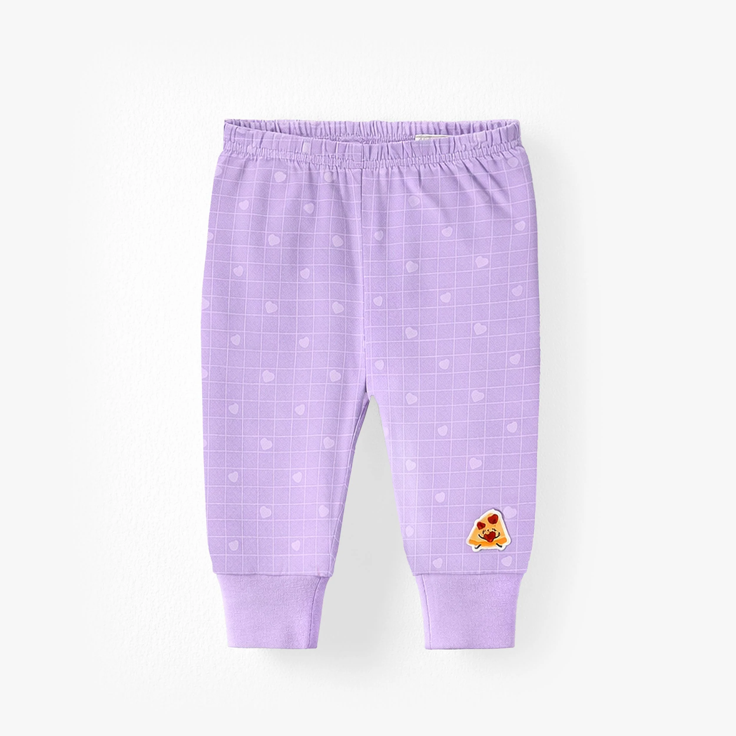 Pyjama deux pièces mauve à motifs de pizzas, bébé - Image 9