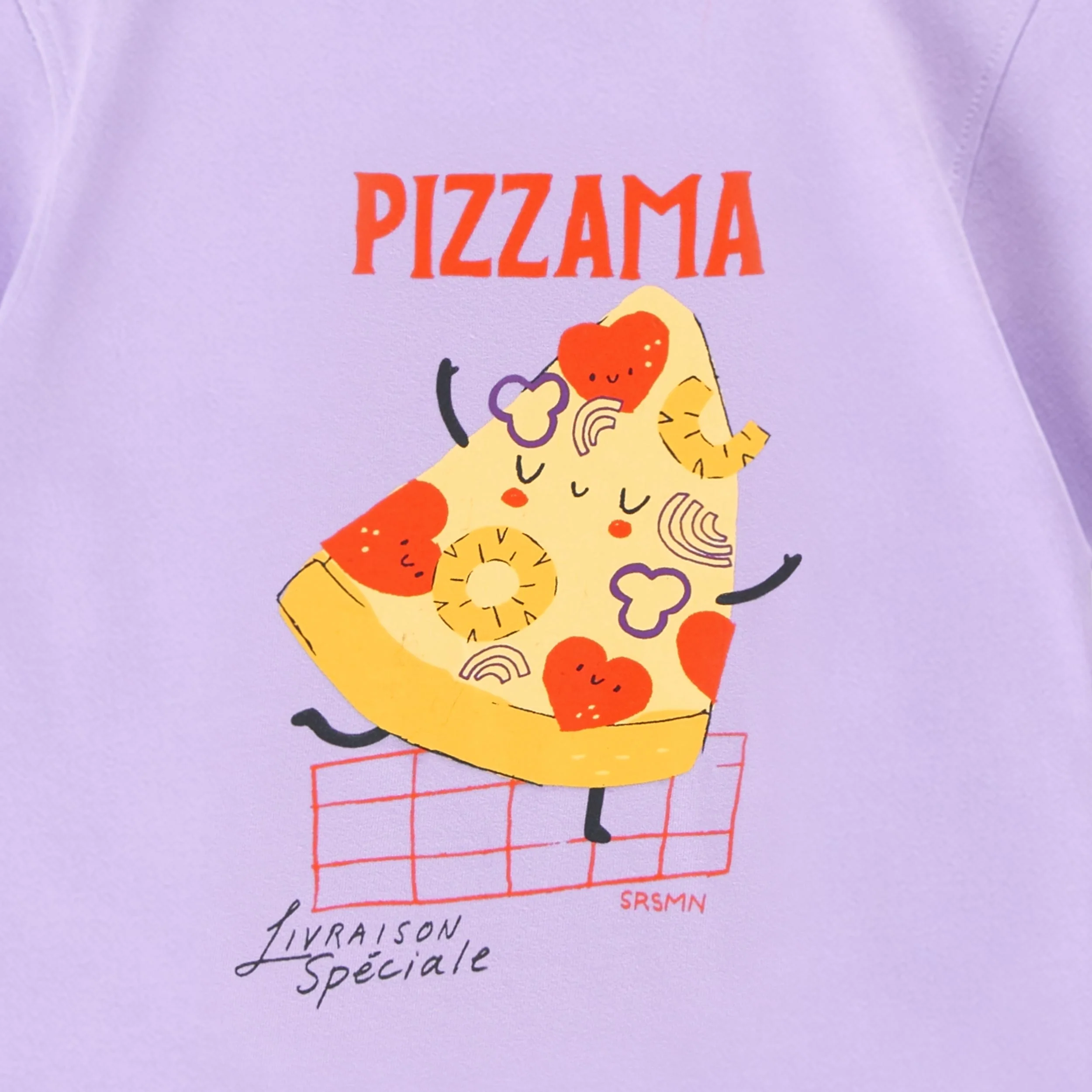 Pyjama deux pièces mauve à motifs de pizzas, enfant - Image 8
