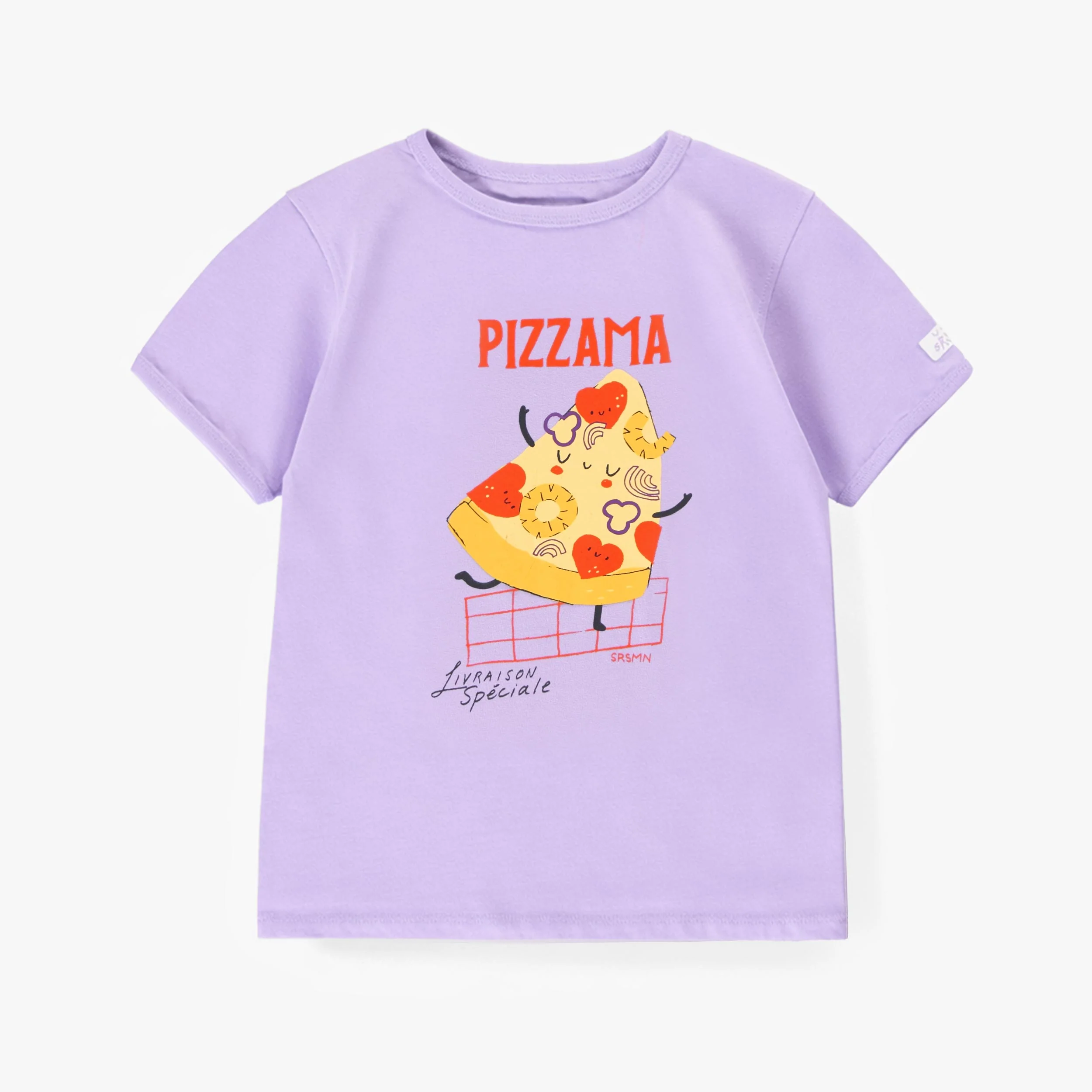 Pyjama deux pièces mauve à motifs de pizzas, enfant - Image 9
