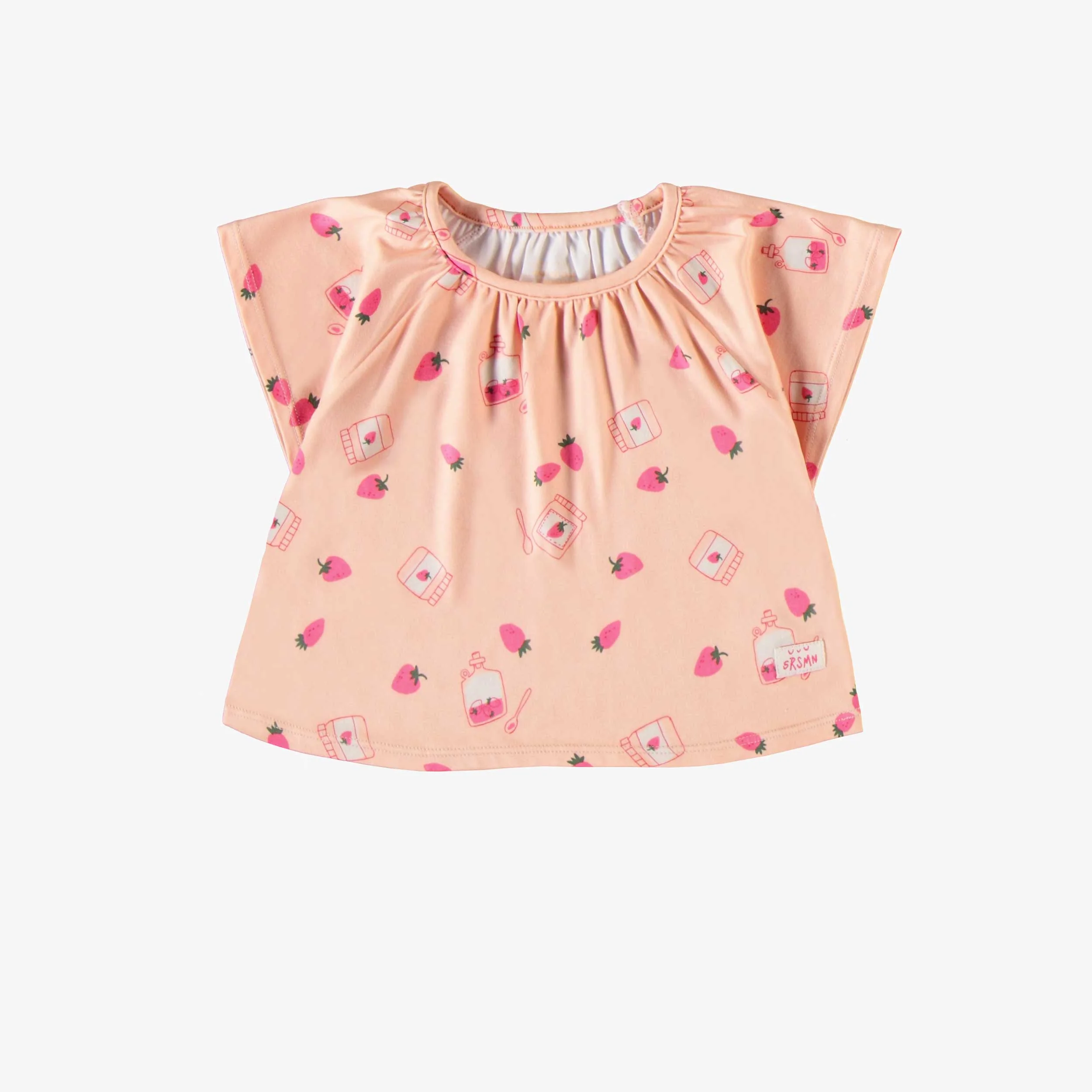 Pyjama deux pièces pêche avec motif de fraises et confitures en doux polyester, bébé - Image 2
