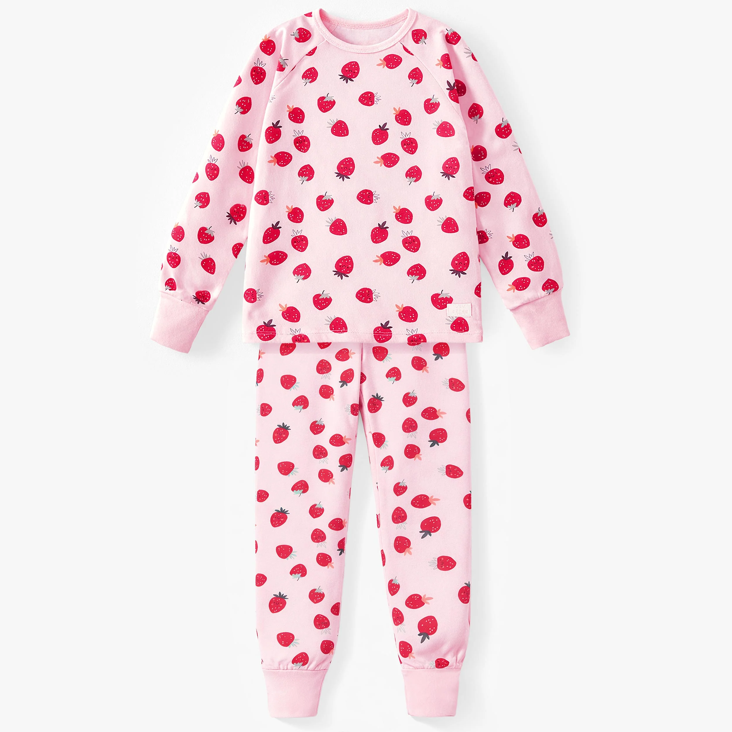 Pyjama deux pièces rose à motifs de fraises, enfant