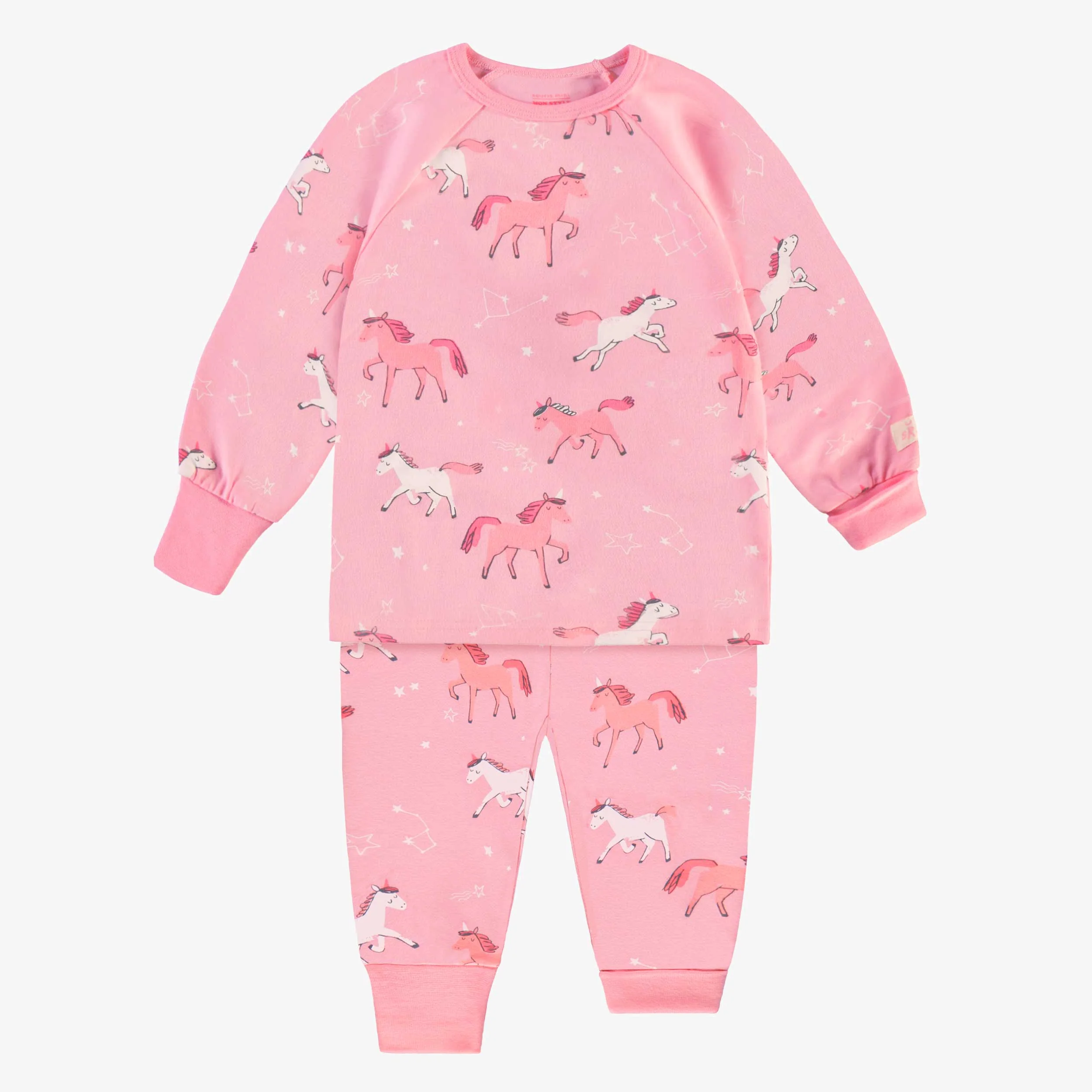 Pyjama deux pièces rose à motifs de licornes, bébé