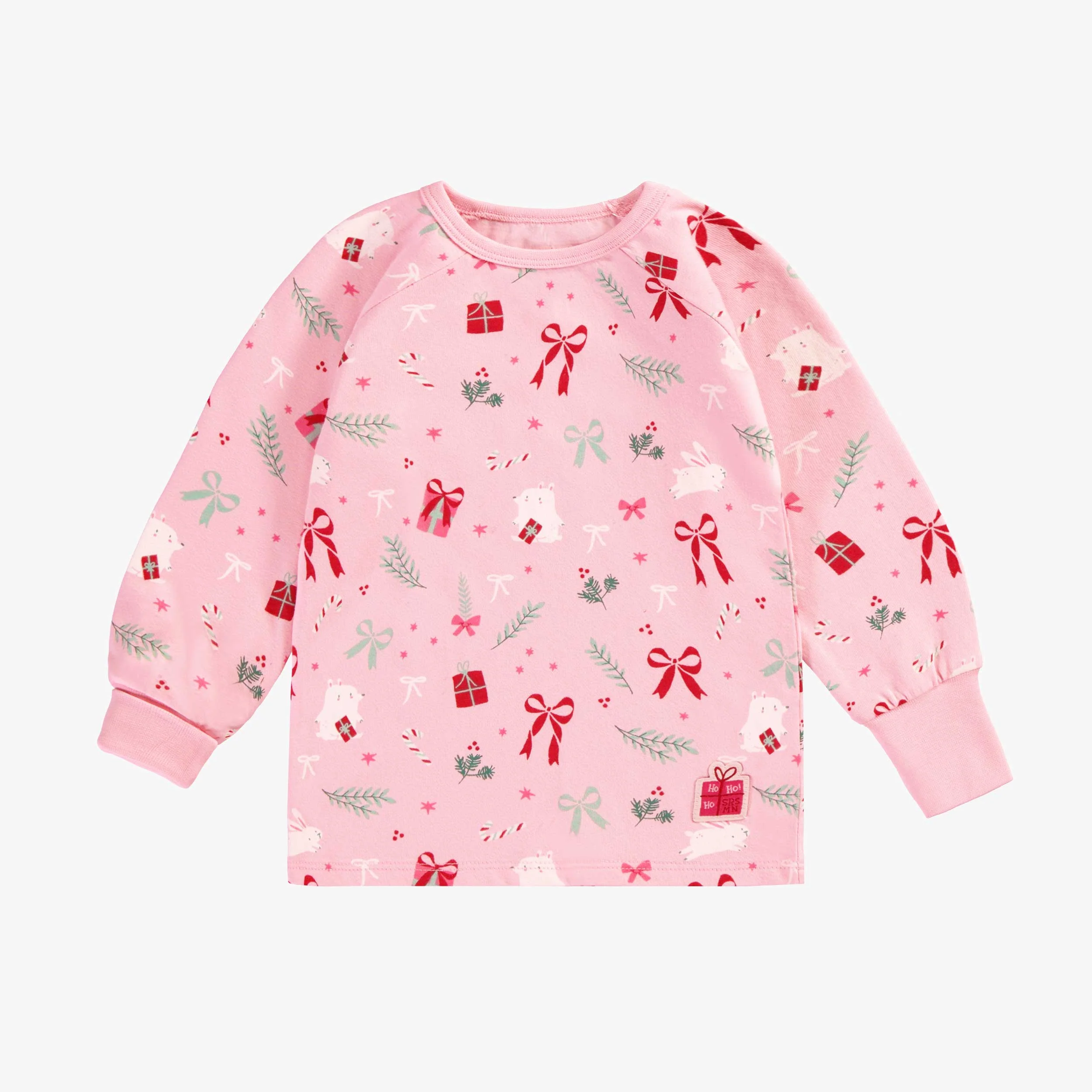 Pyjama deux pièces rose à motifs des Fêtes, bébé - Image 4