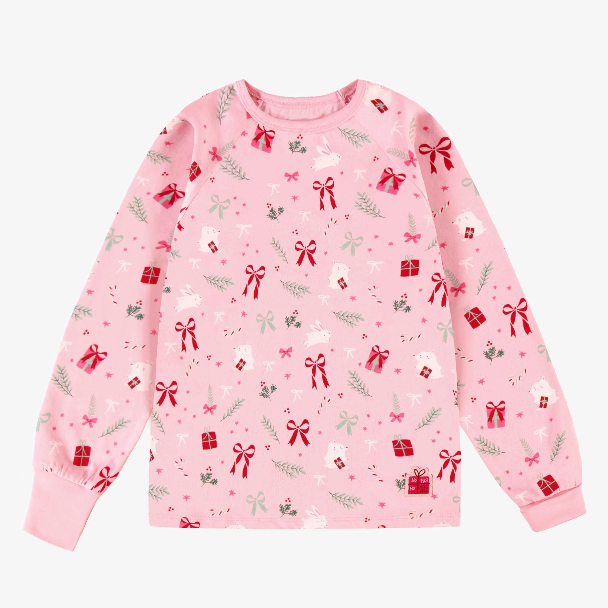 Pyjama deux pièces rose à motifs des Fêtes, enfant - Image 3