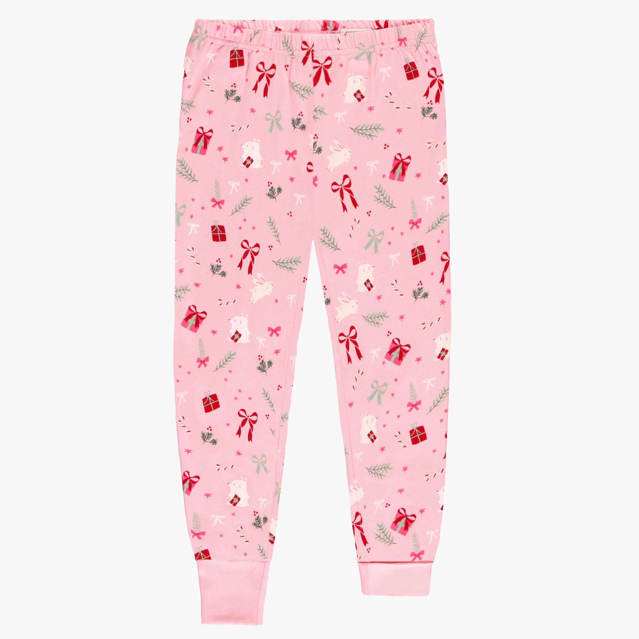Pyjama deux pièces rose à motifs des Fêtes, enfant - Image 4