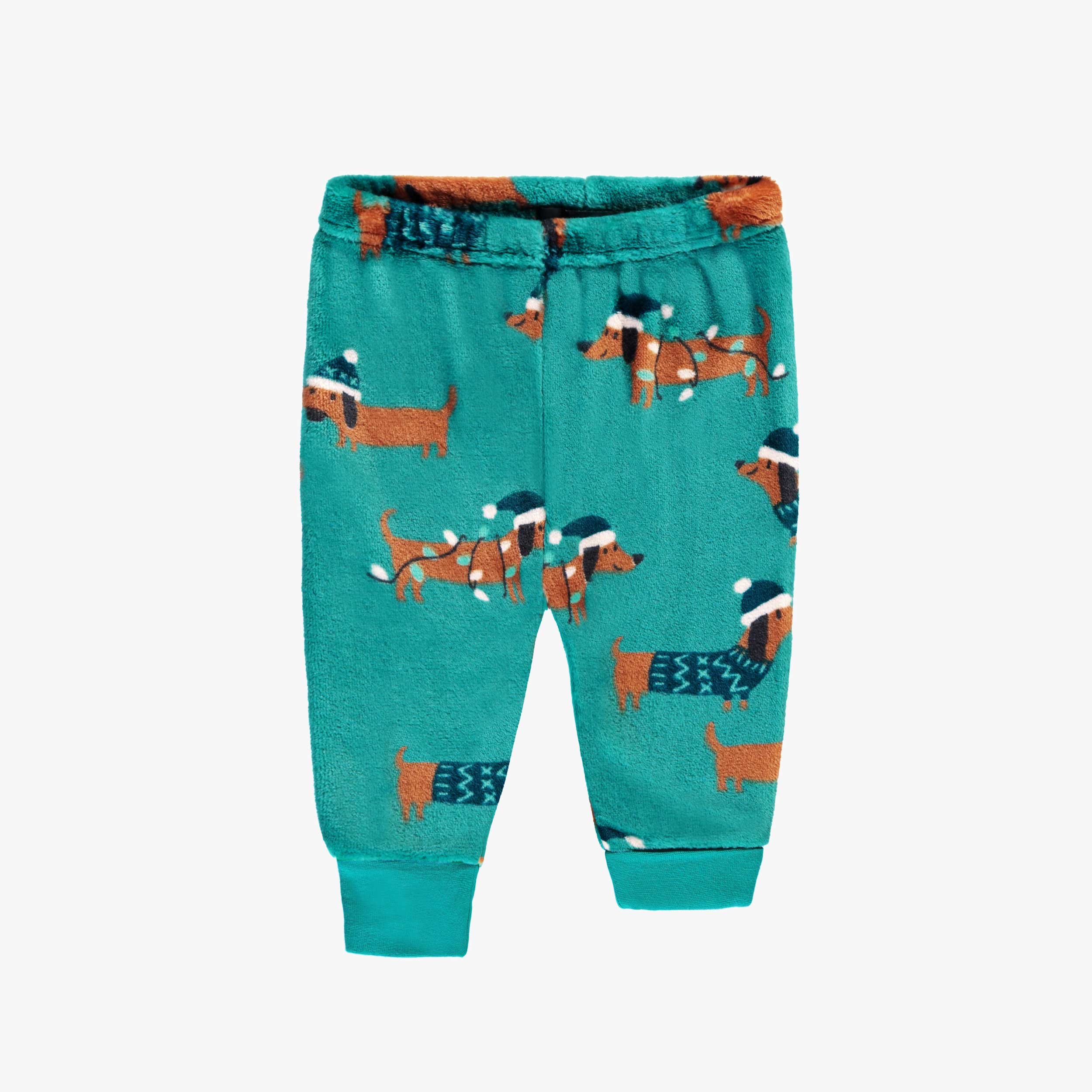 Pyjama deux pièces turquoise à motifs de chiens, bébé - Image 3