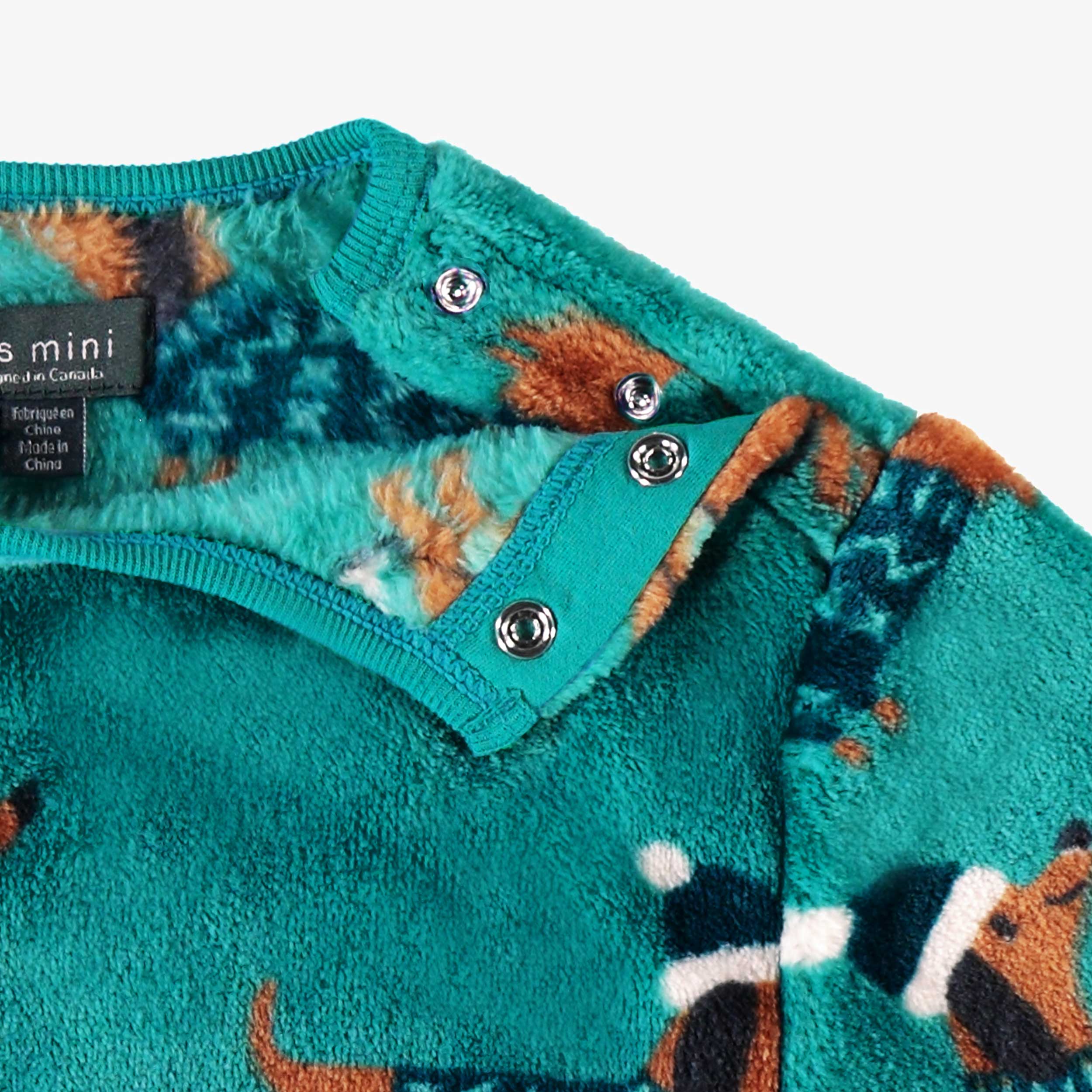 Pyjama deux pièces turquoise à motifs de chiens, bébé - Image 4