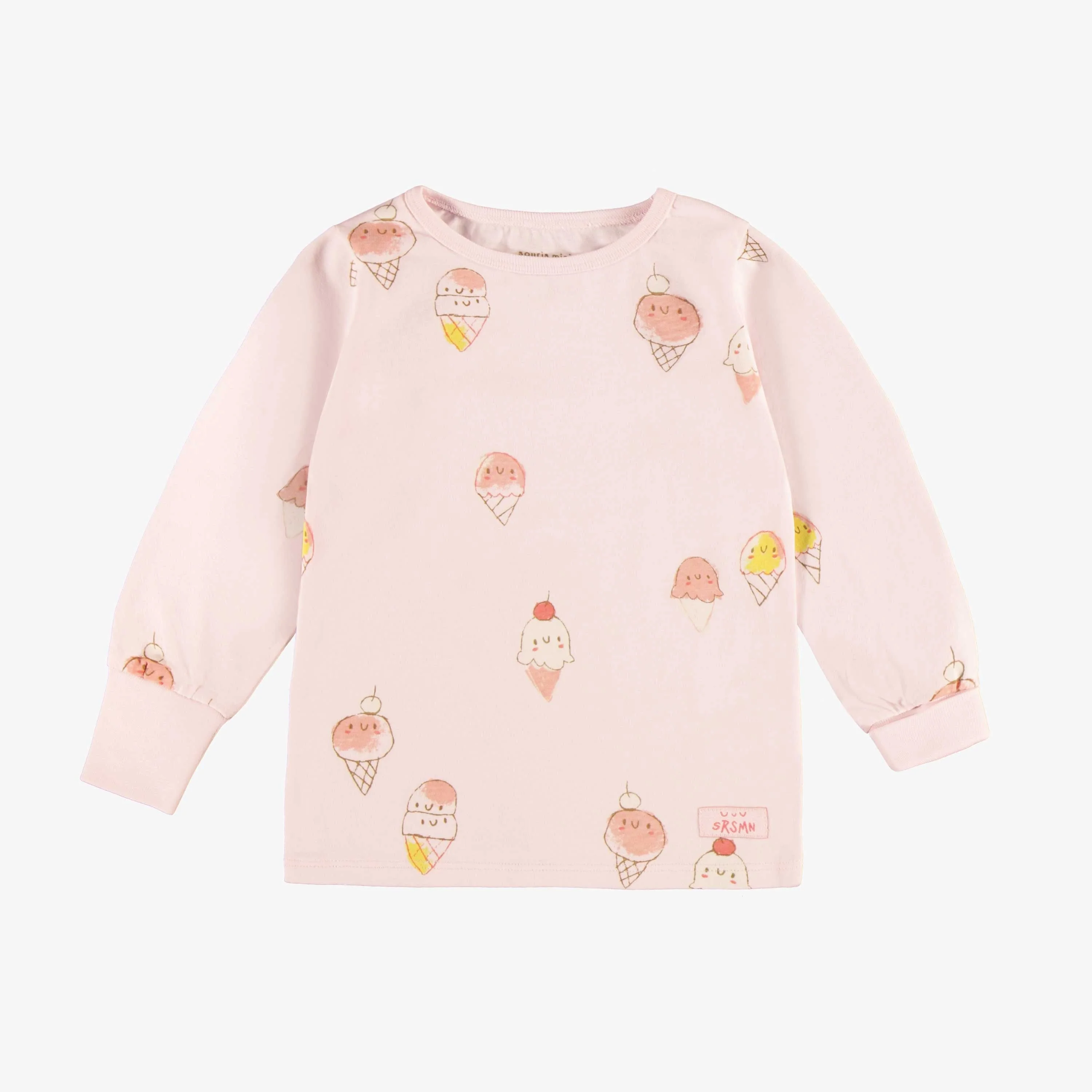 Pyjama rose pâle avec un motif de crèmes glacées en jersey, bébé - Image 2