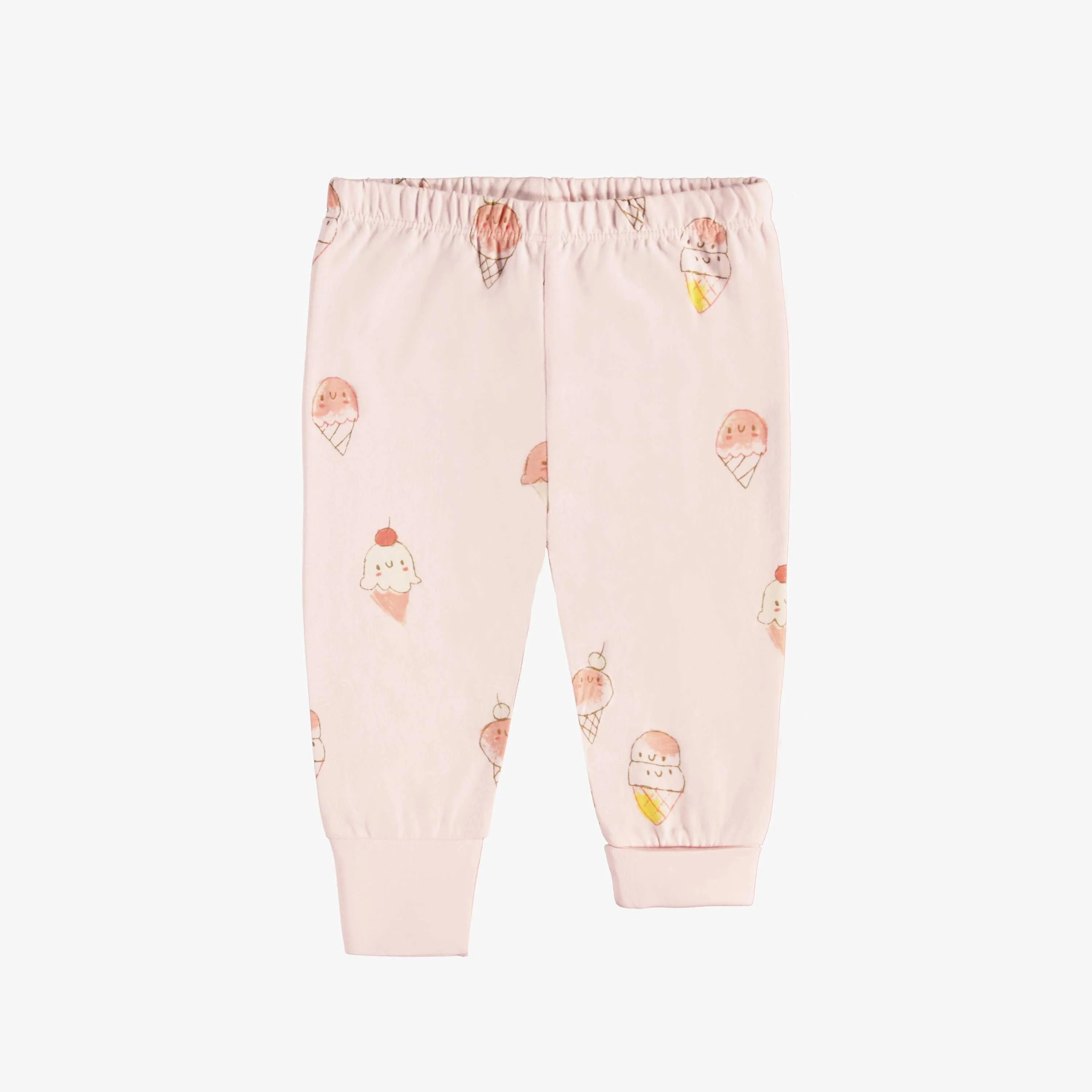 Pyjama rose pâle avec un motif de crèmes glacées en jersey, bébé - Image 3
