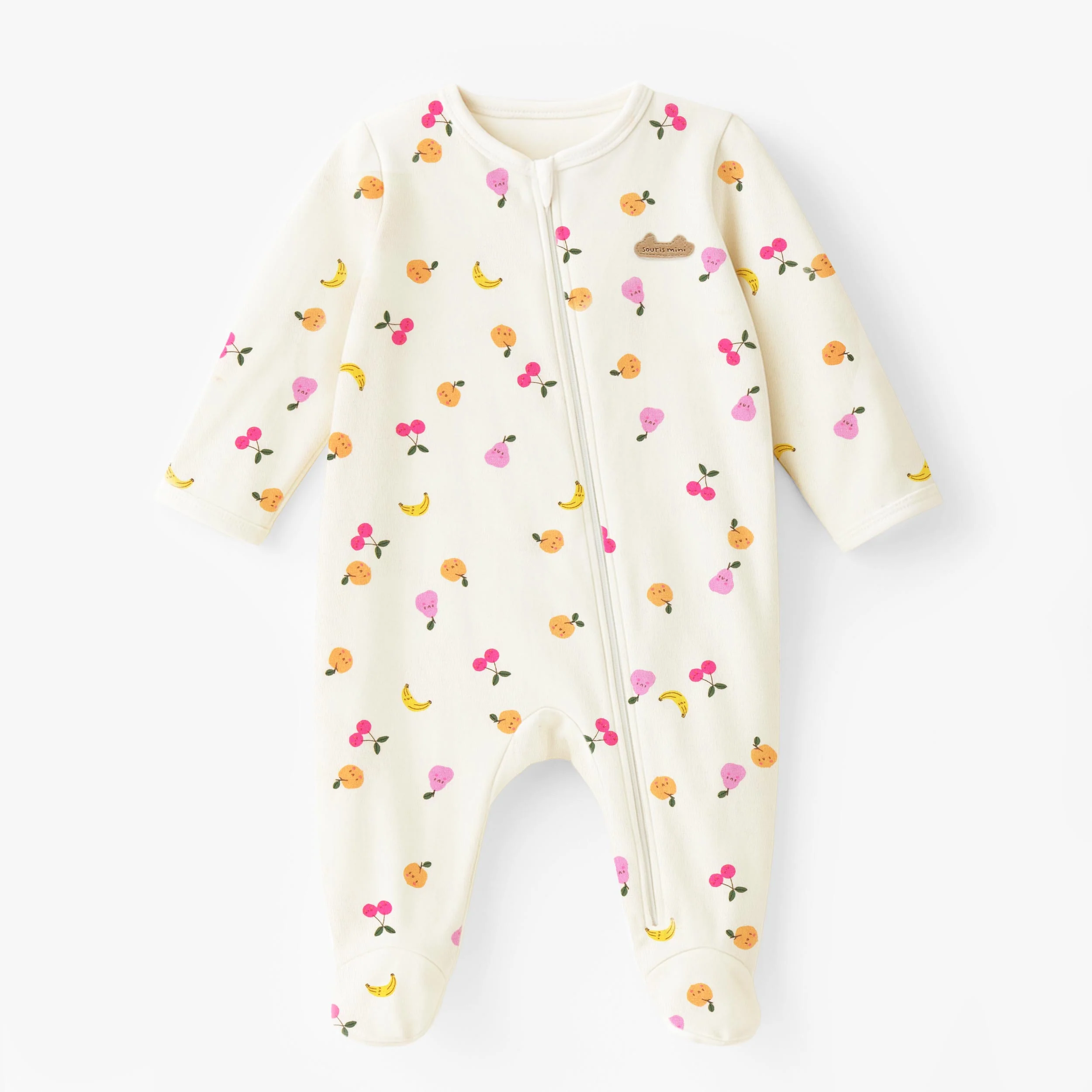 Pyjama une pièce crème à motifs fruités, naissance