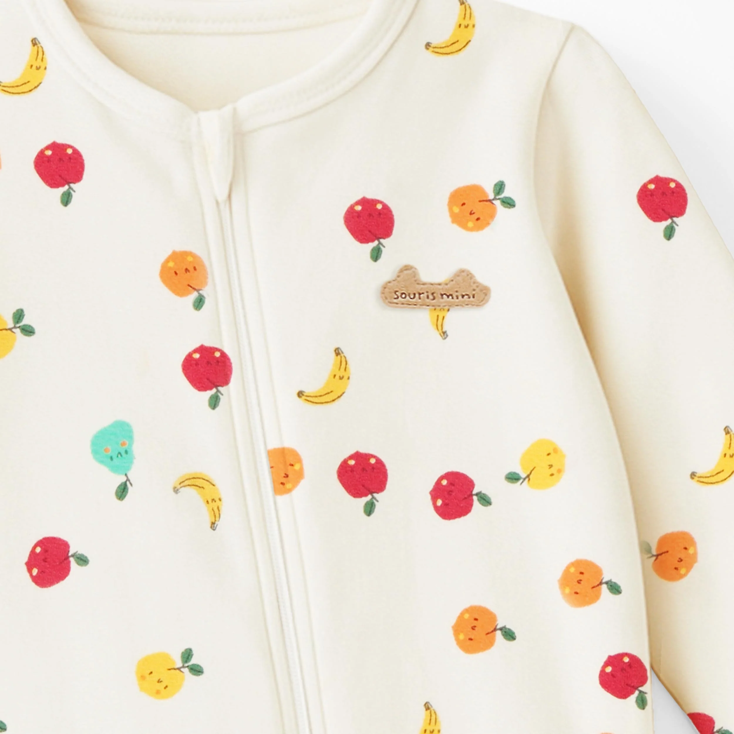 Pyjama une pièce crème à motifs fruités, naissance - Image 2
