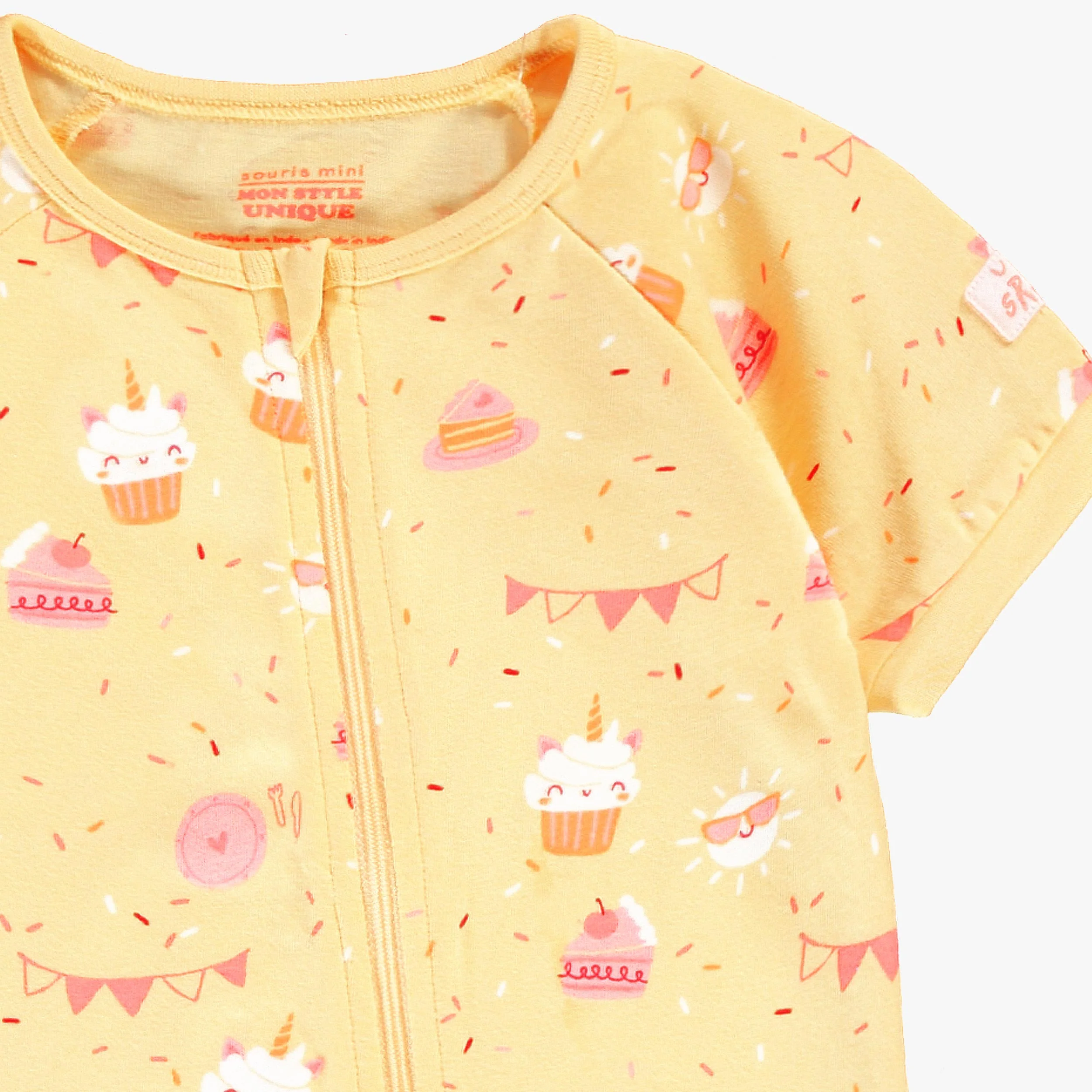 Pyjama une pièce jaune à motifs de gâteaux, bébé - Image 7