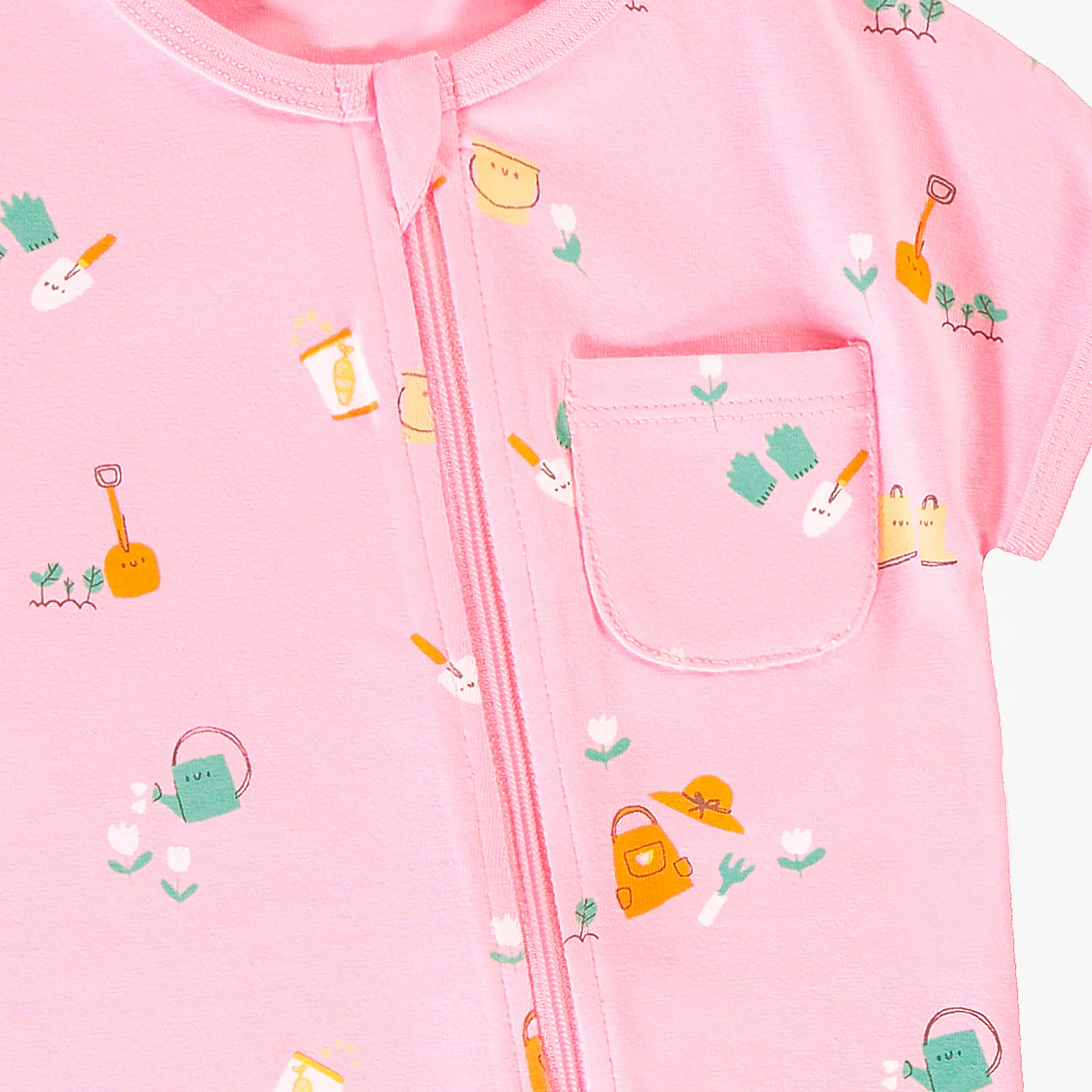 Pyjama une pièce rose à motifs, naissance - Image 7