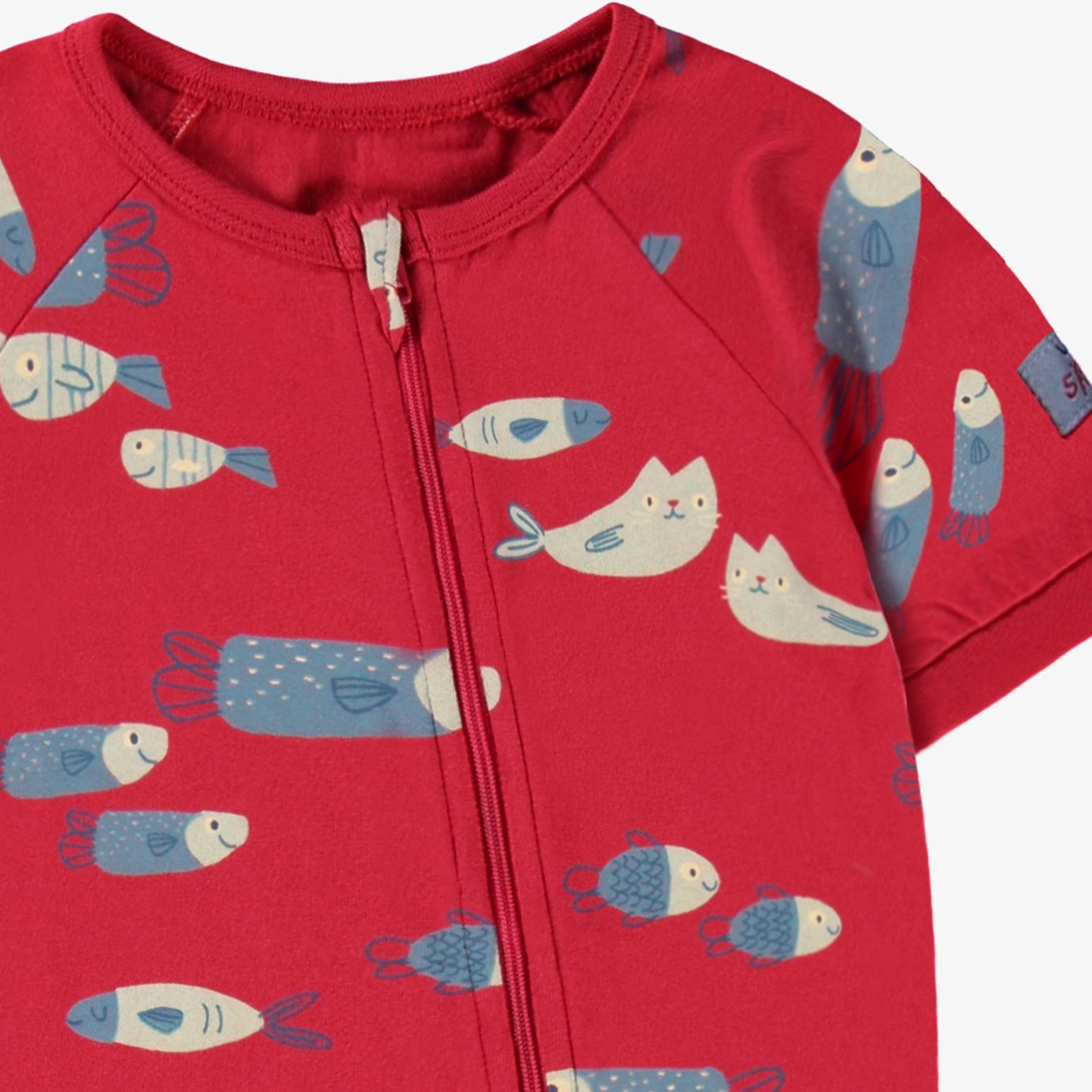 Pyjama une-pièce rouge à motifs, bébé - Image 2