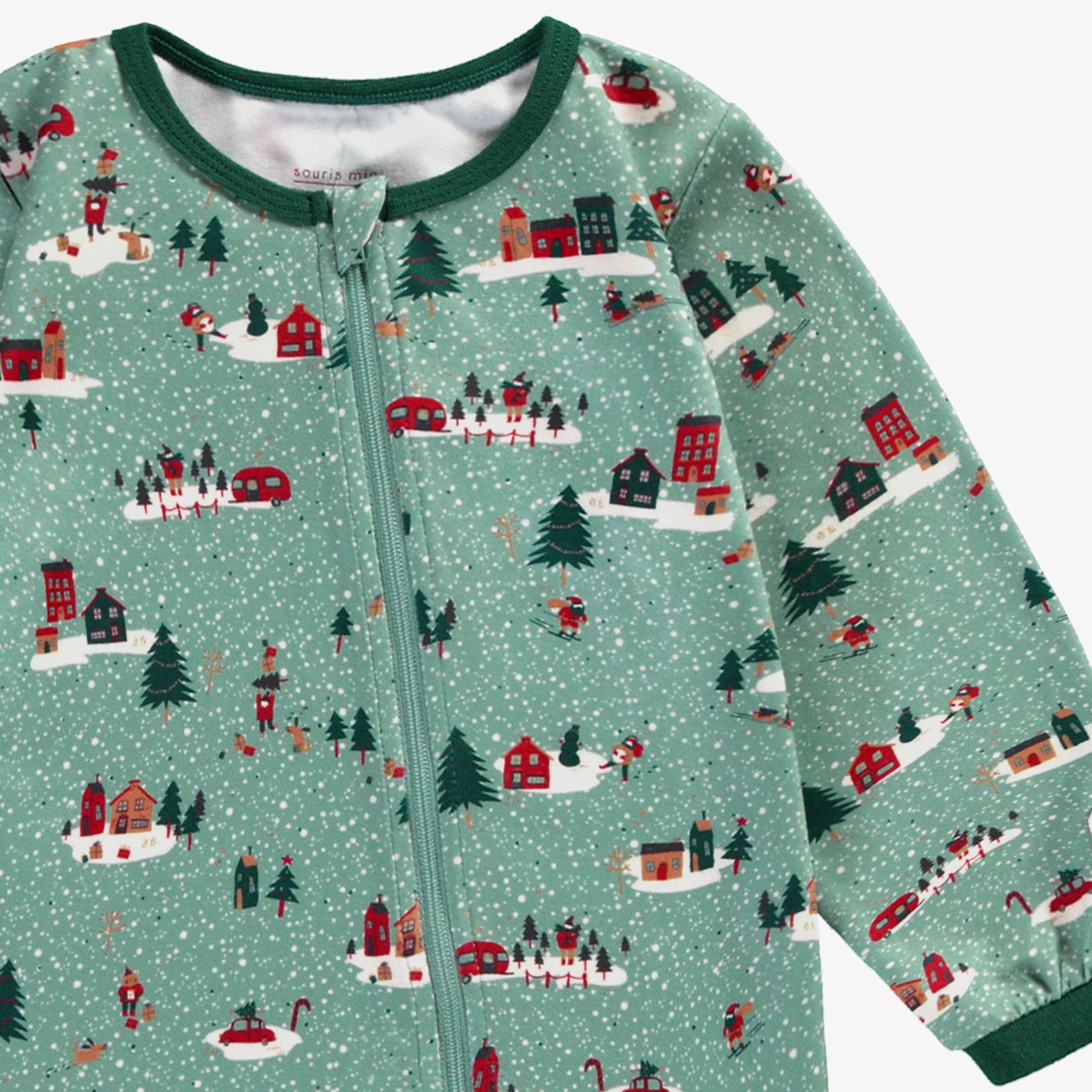 Pyjama une pièce vert à motifs des Fêtes, bébé - Image 4