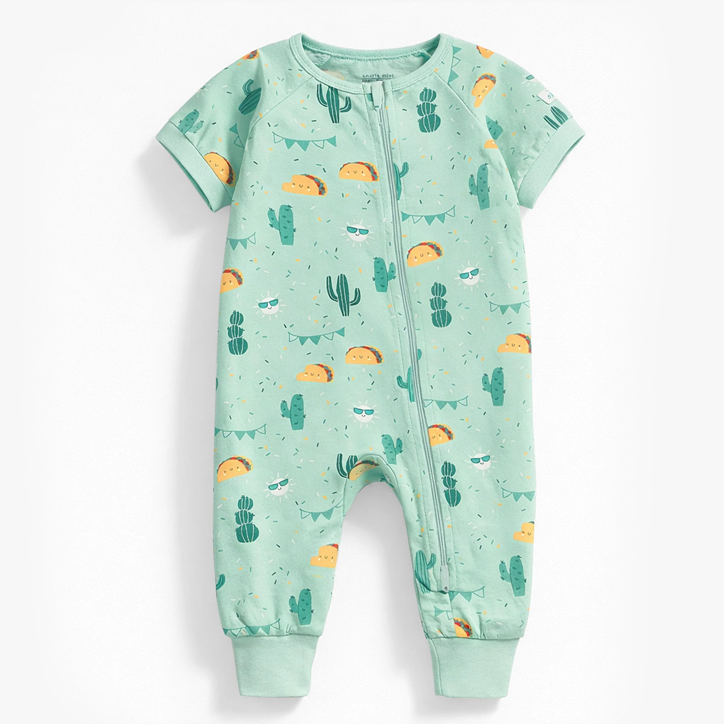 Pyjama une pièce vert à motifs fiesta, bébé