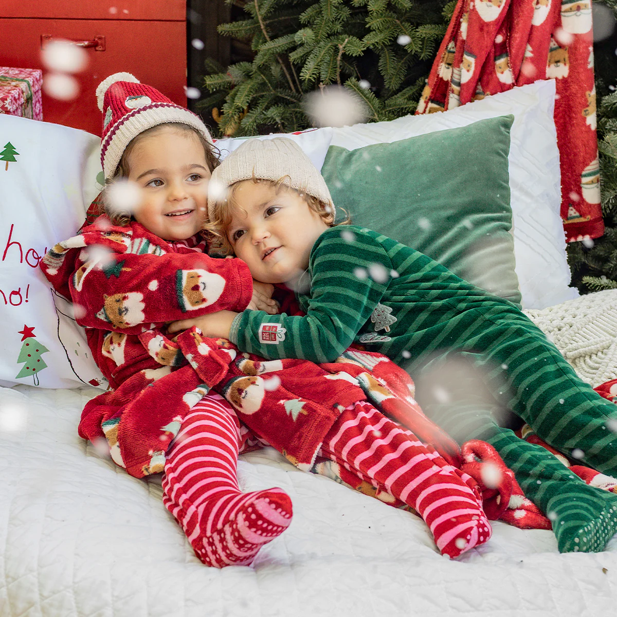 Pyjama une pièce en velours vert à rayures, bébé - Image 4