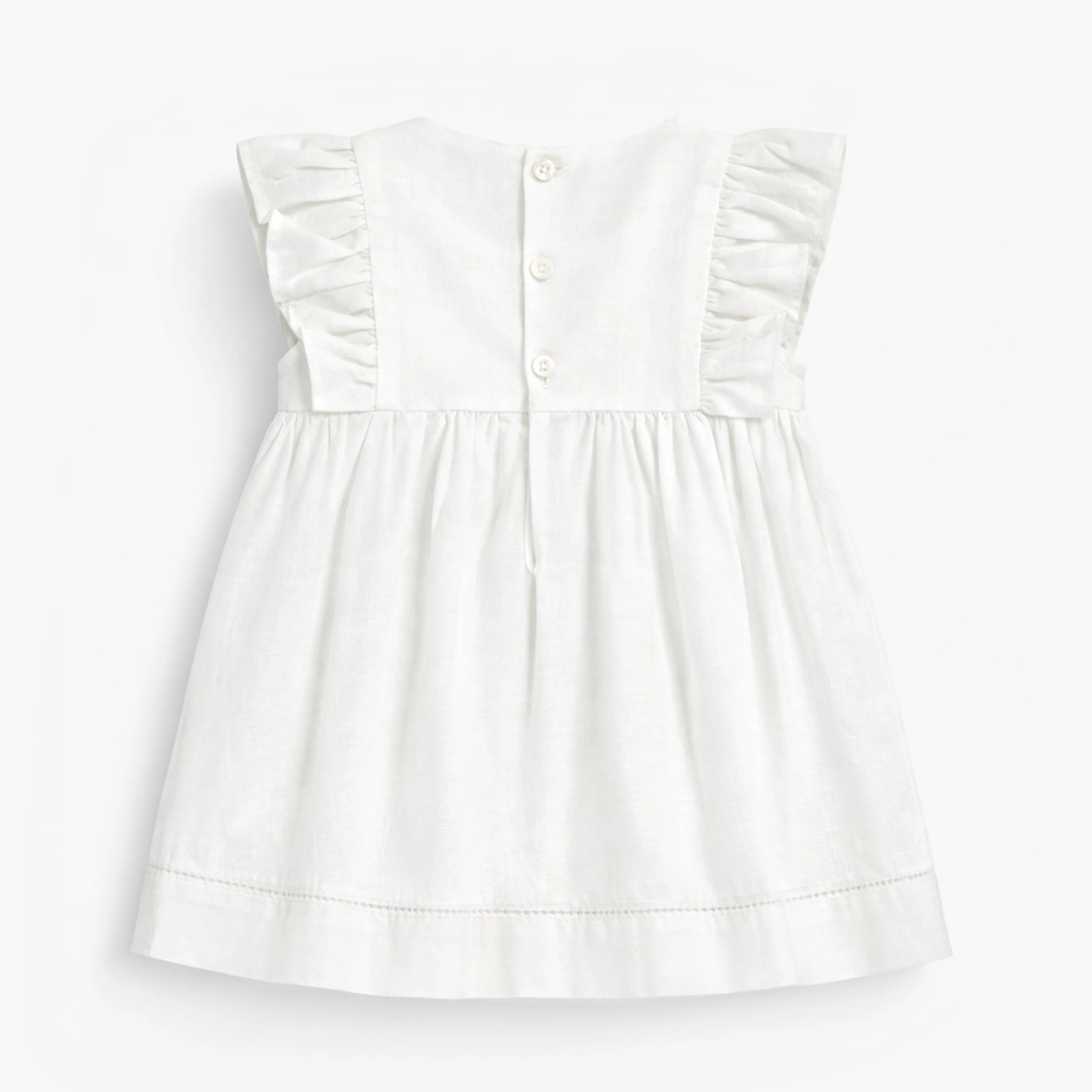 Robe blanche en coton et lin, bébé - Image 3