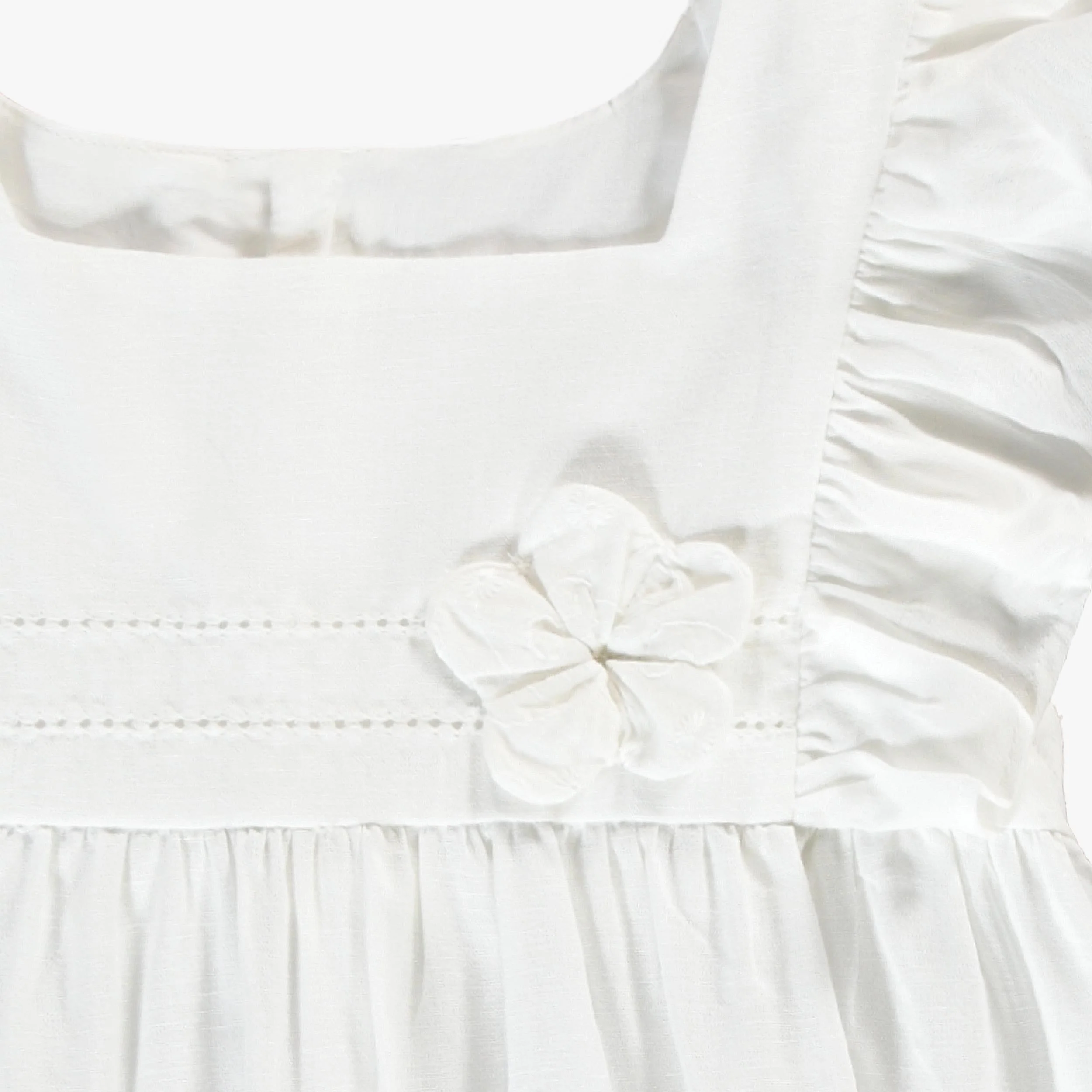 Robe blanche en coton et lin, enfant - Image 2