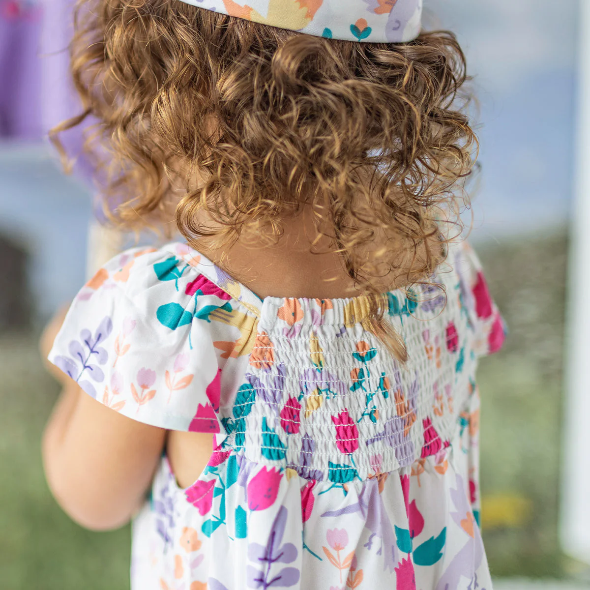 Robe blanche en viscose à motifs de fleurs et colibris, bébé - Image 4