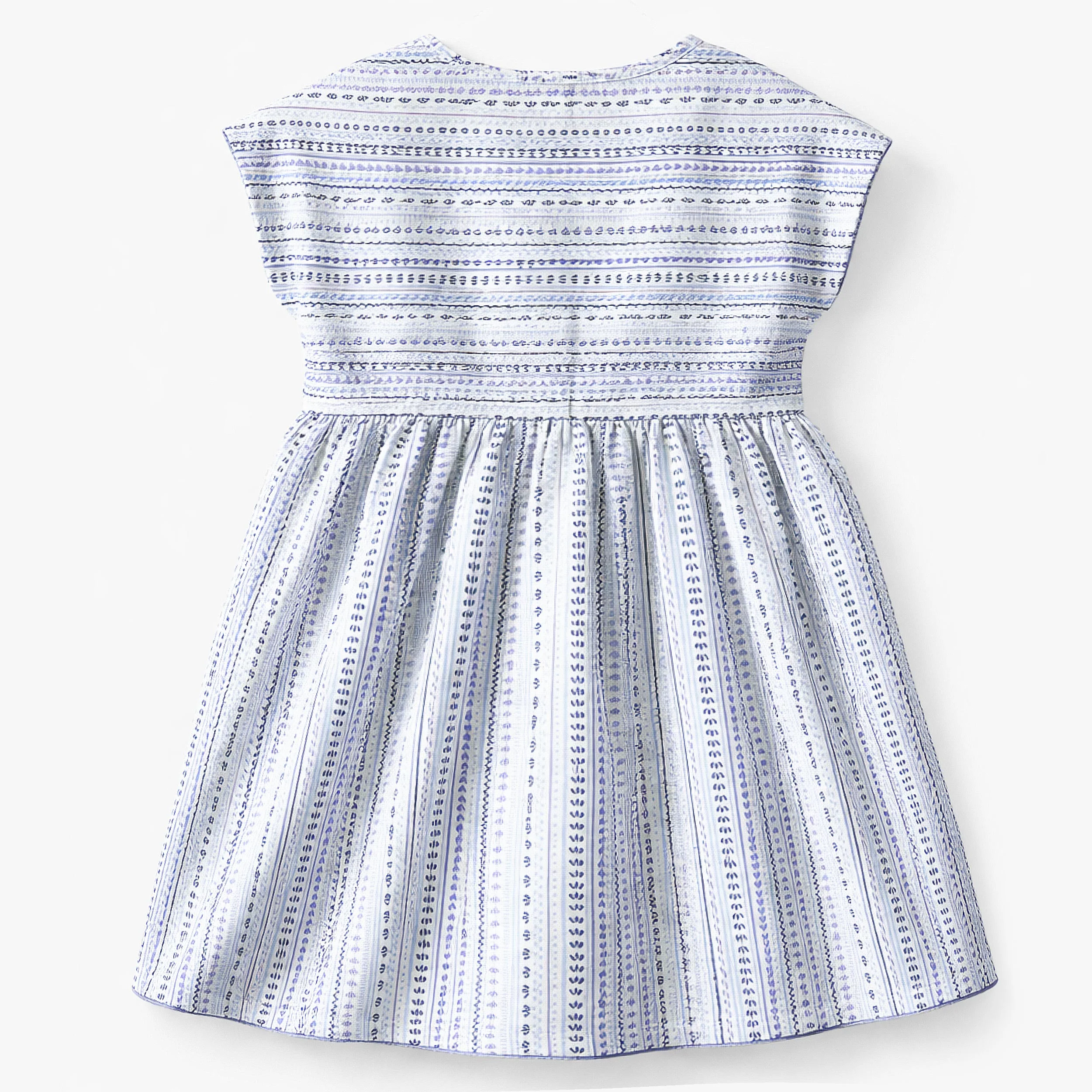Robe blanche et bleue à motifs, enfant - Image 5