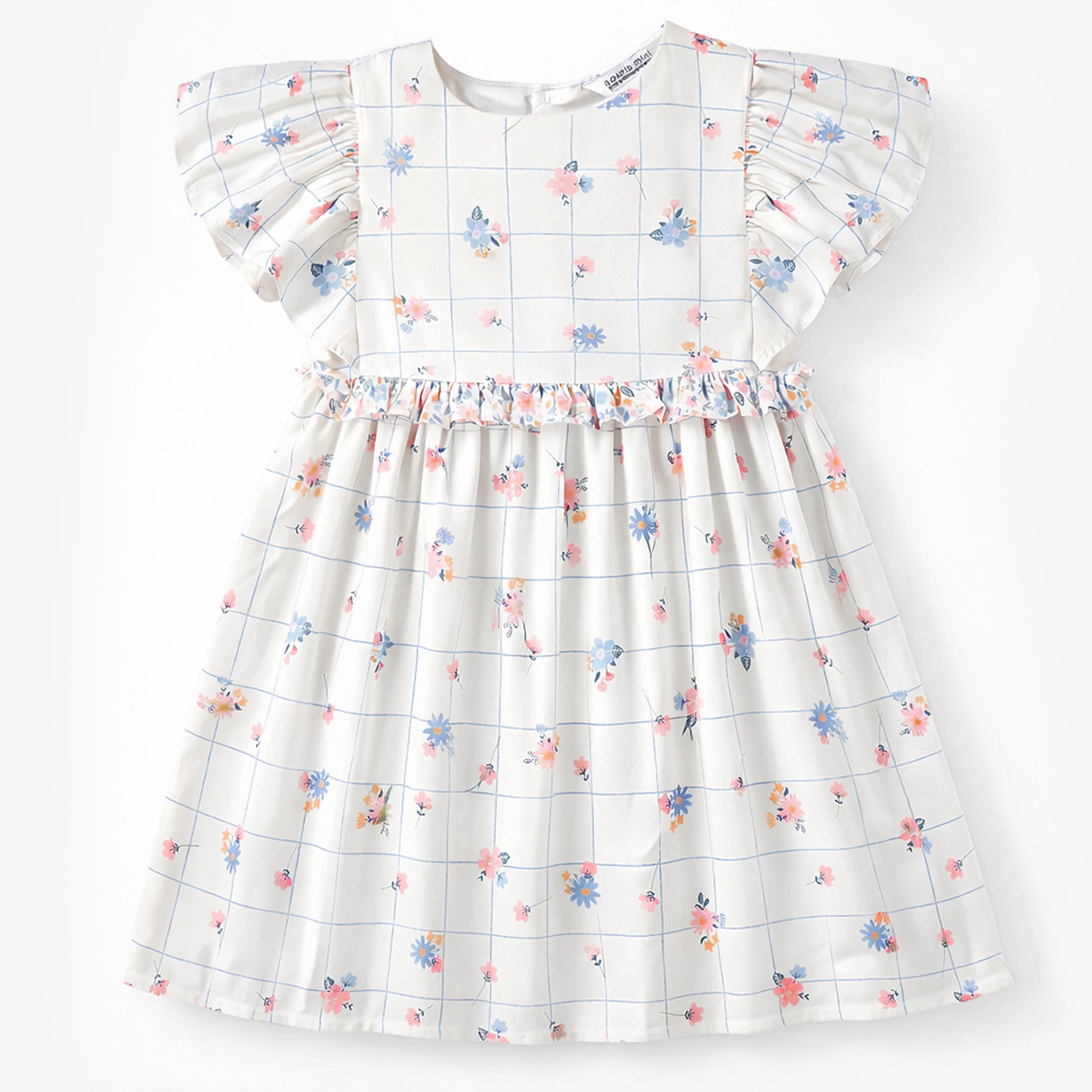 Robe blanche à motif floral, enfant