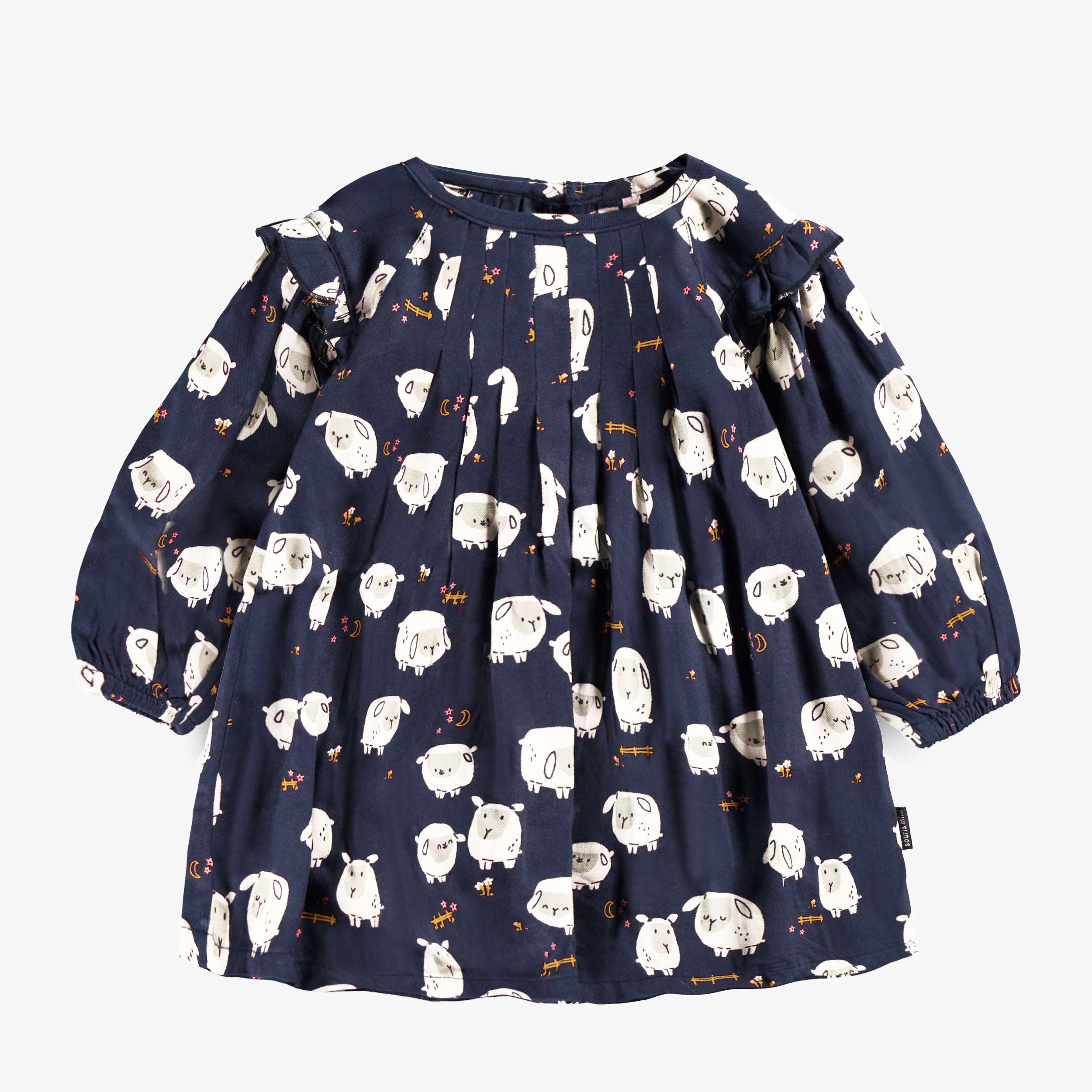 Robe bleu marine à motifs, bébé