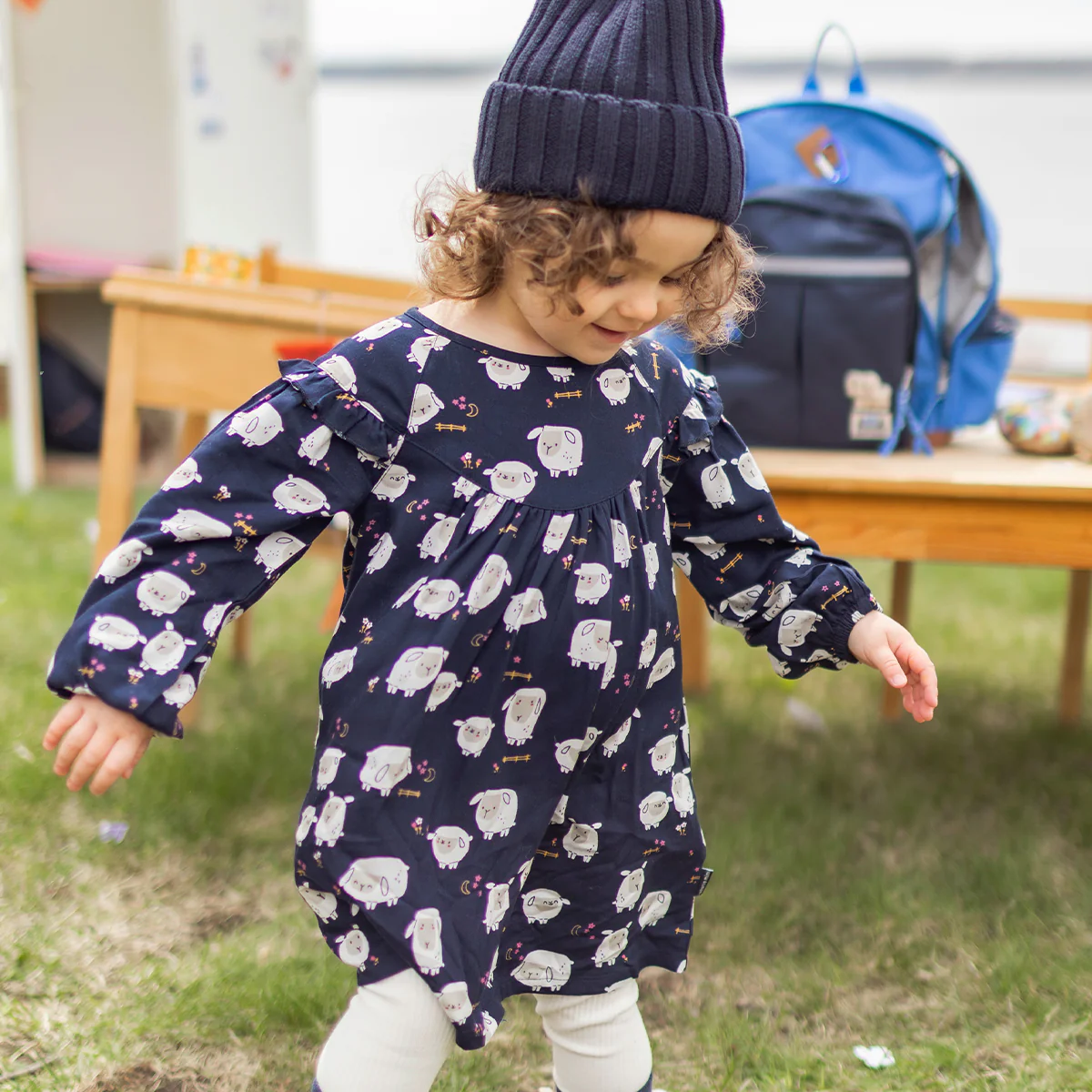 Robe bleu marine à motifs, bébé - Image 2