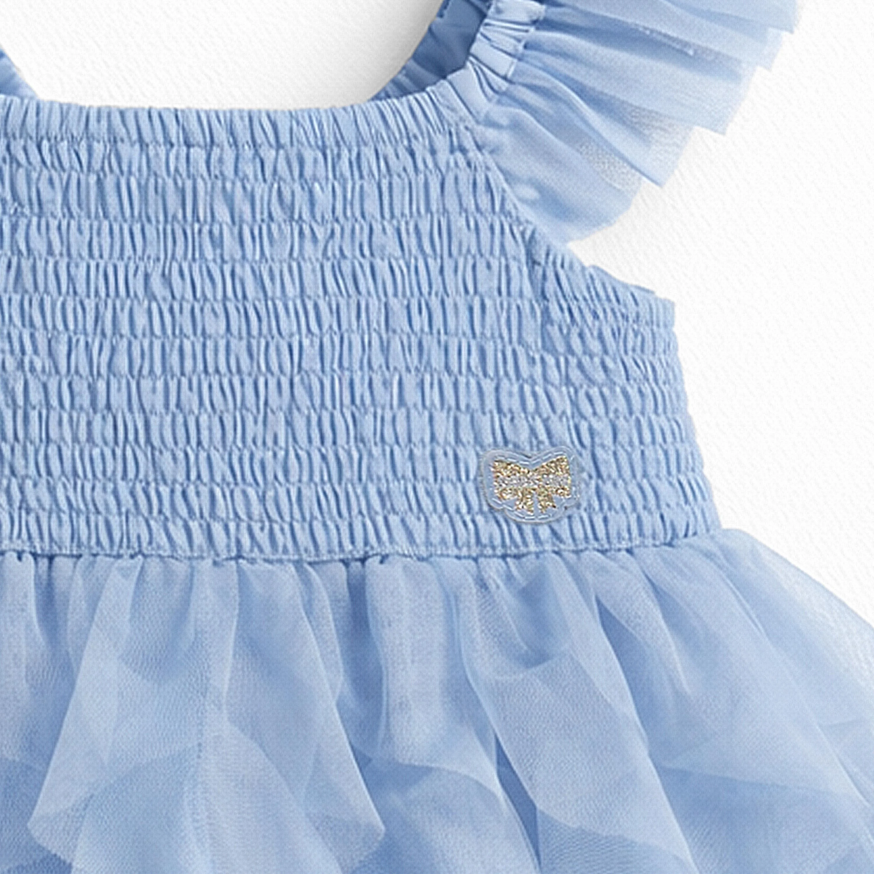 Robe bleue en tulle souple, bébé - Image 5