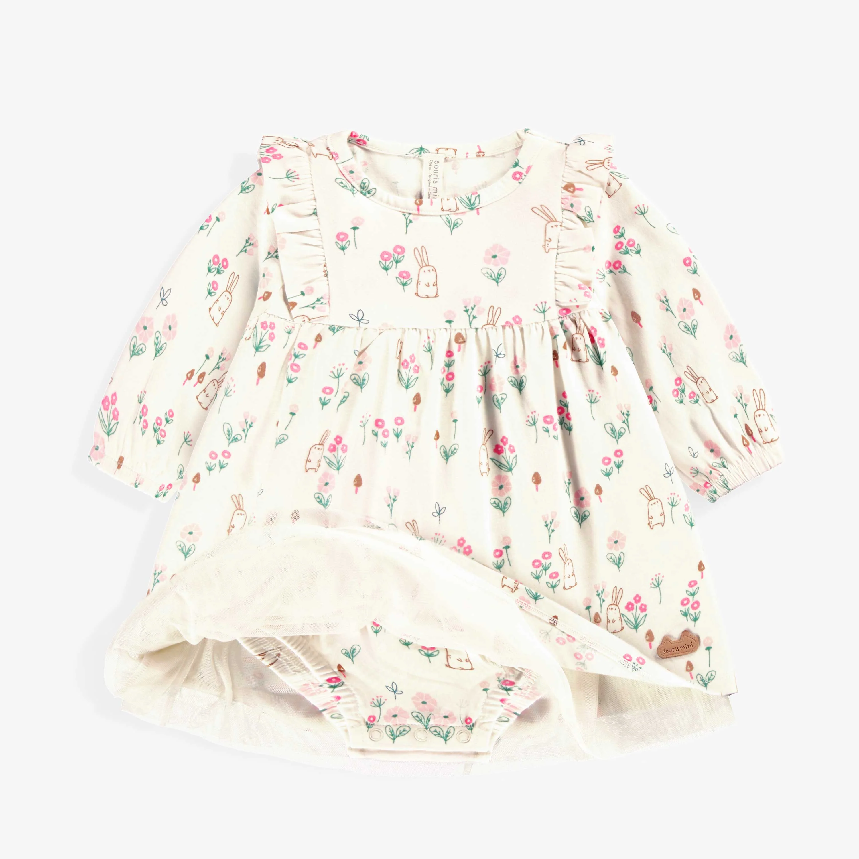 Robe crème à motifs, naissance - Image 6