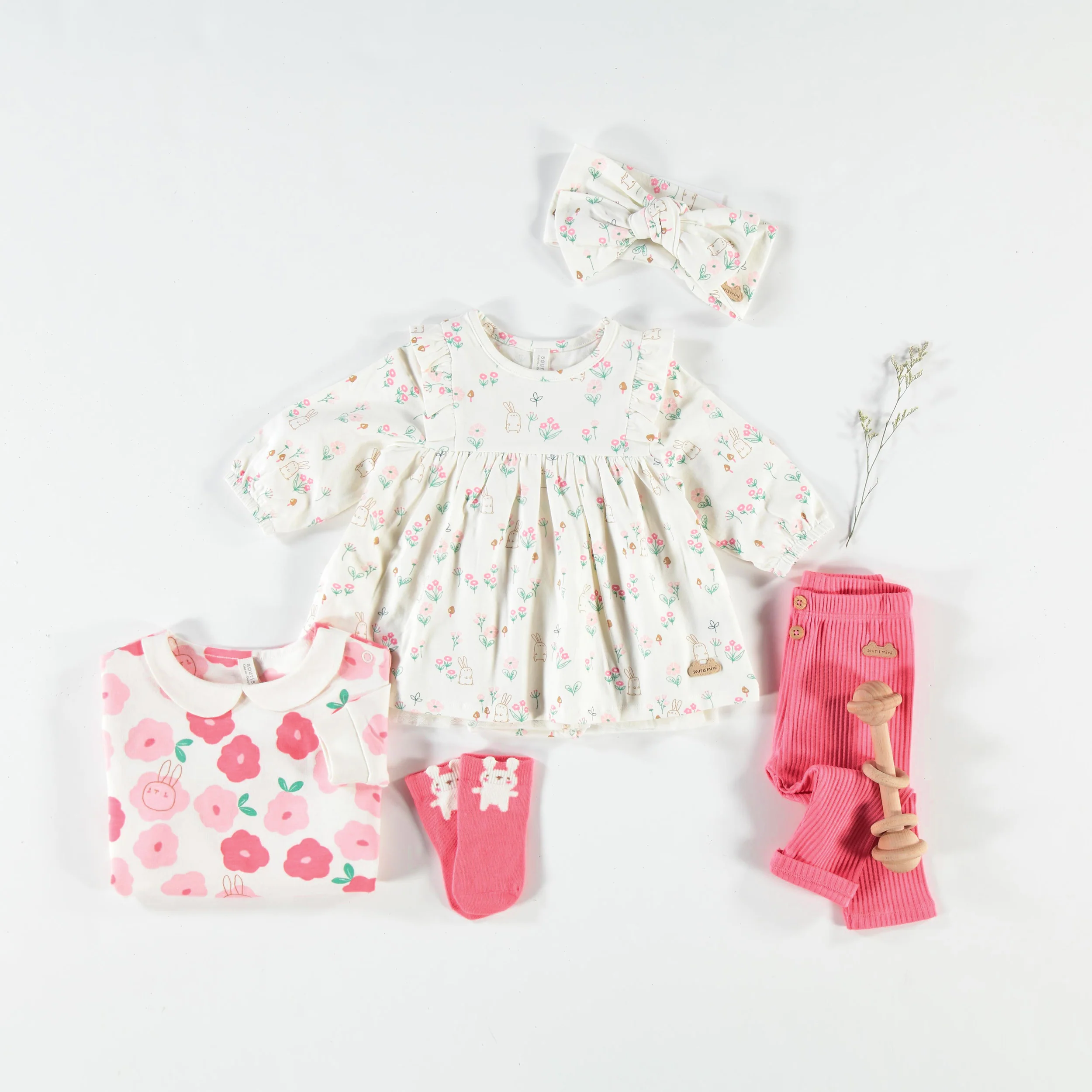 Robe crème à motifs, naissance - Image 8