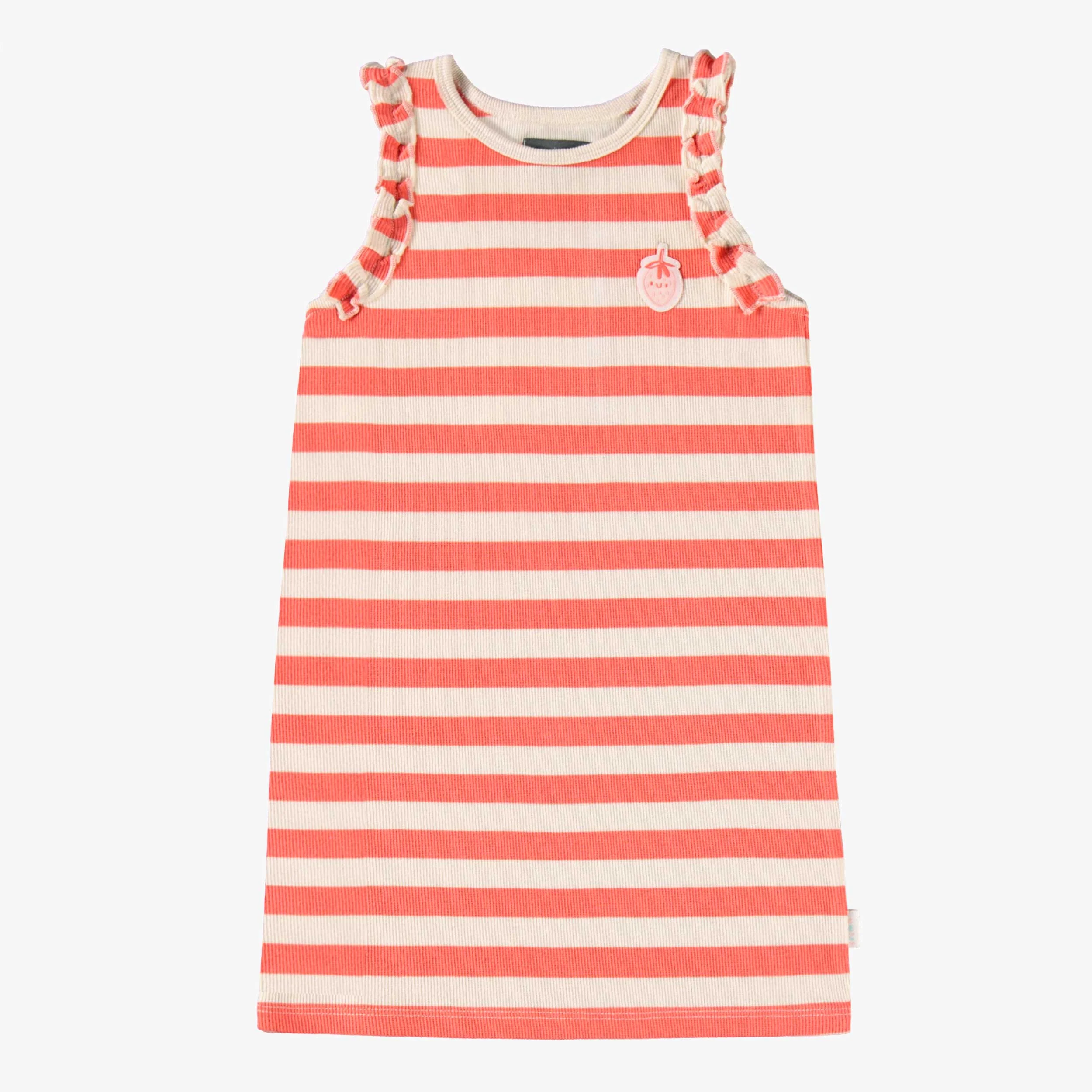 Robe crème et rose à rayures, enfant
