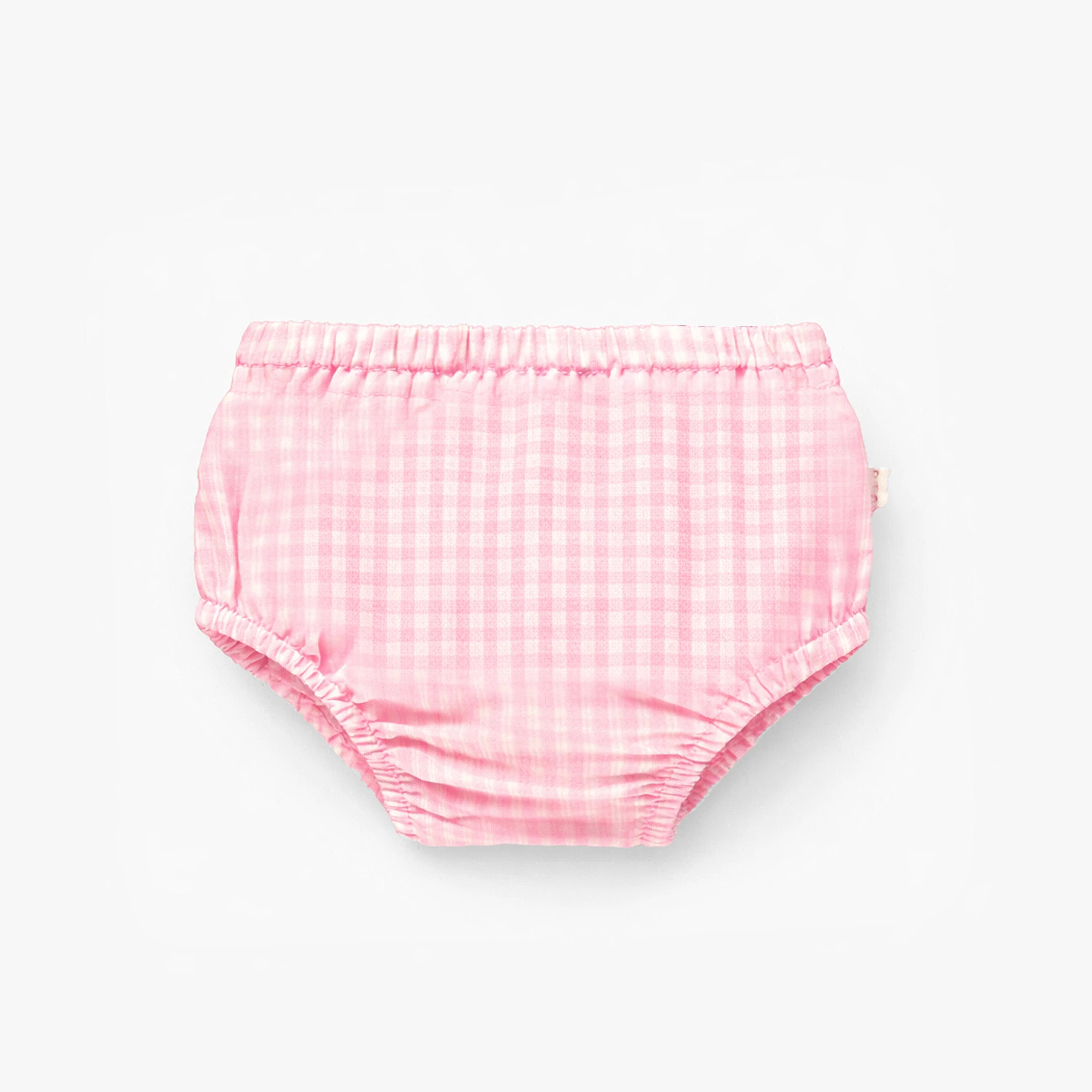 Robe et bloomer rose à carreaux et broderie anglaise, naissance - Image 5