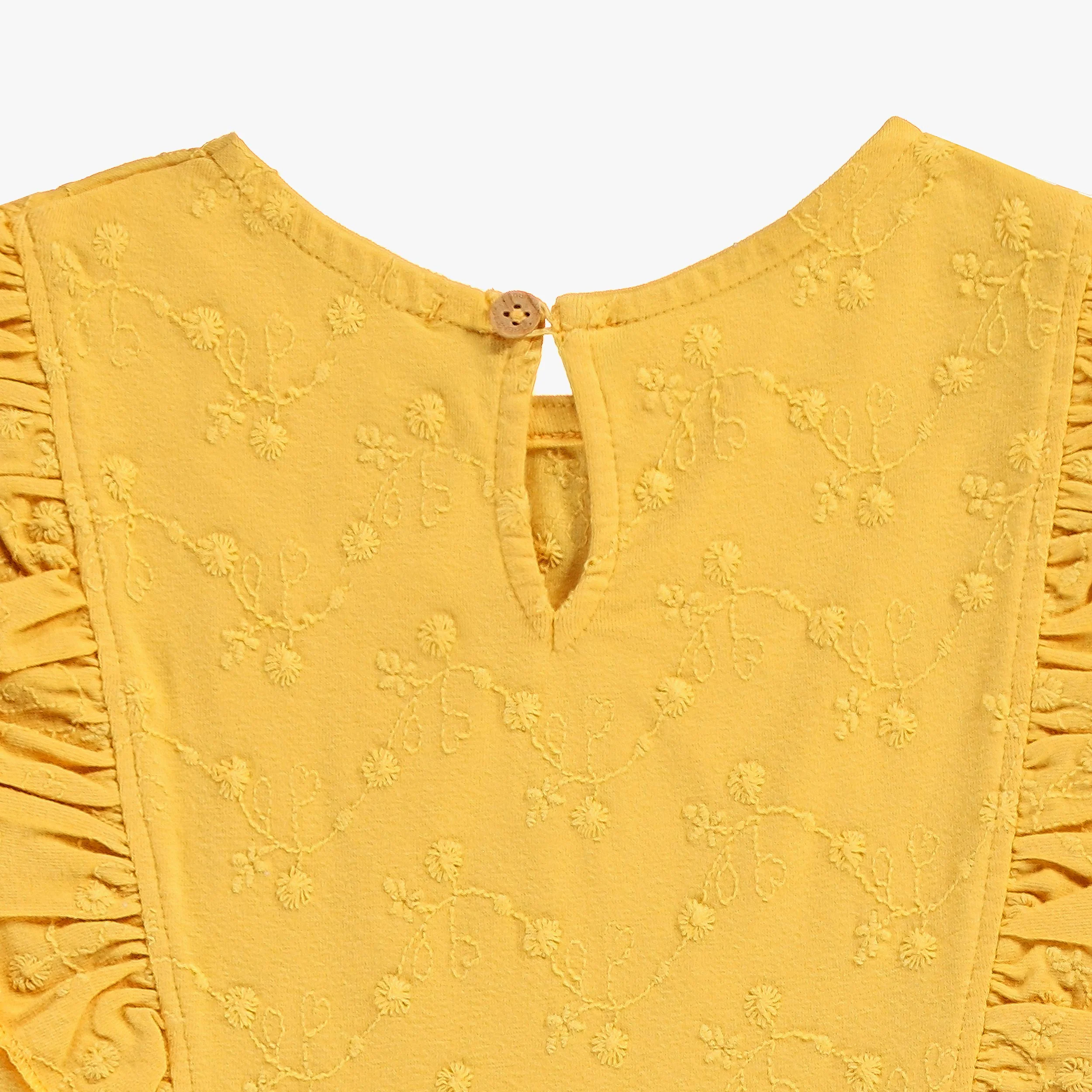 Robe jaune avec broderies, enfant - Image 2