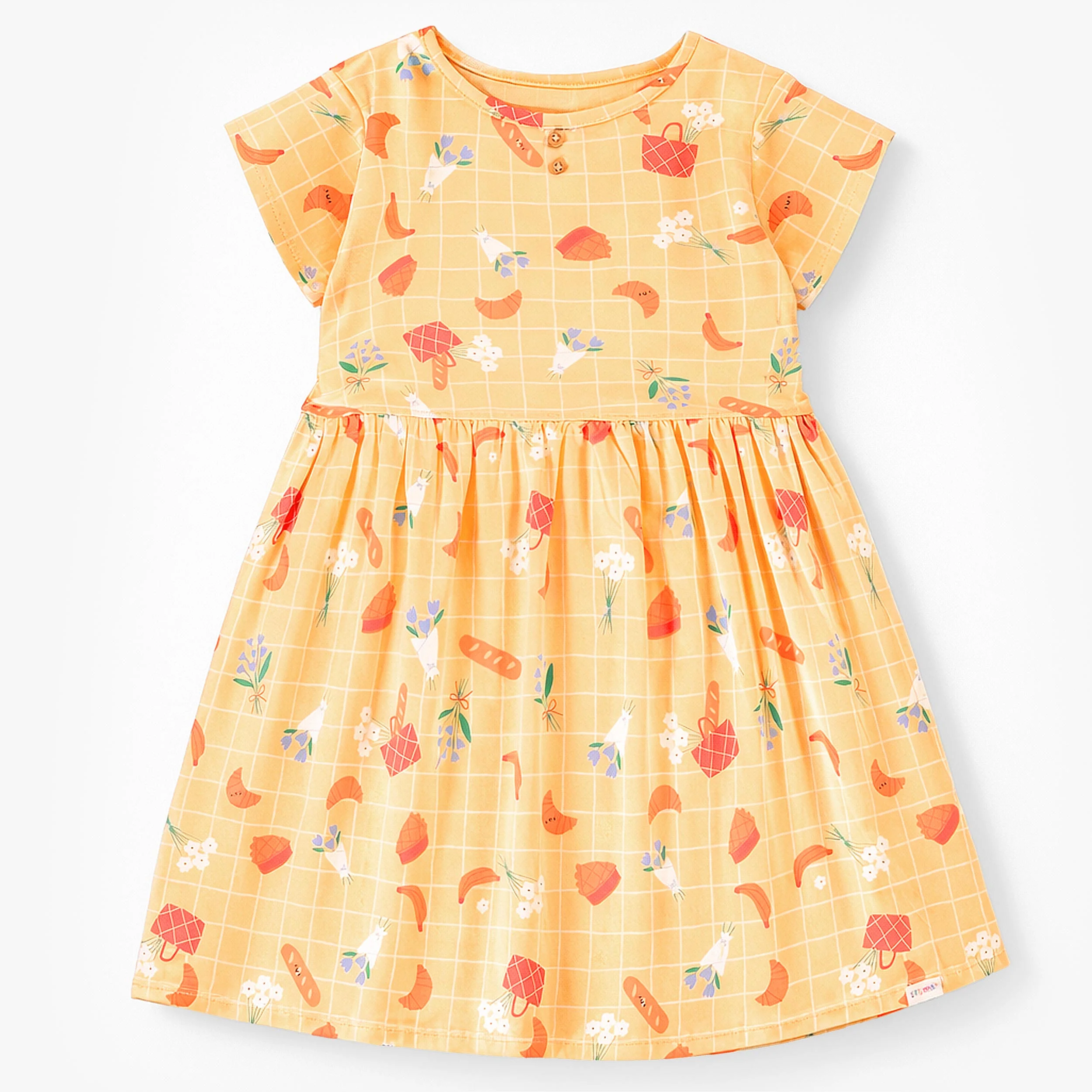 Robe jaune à motifs, enfant