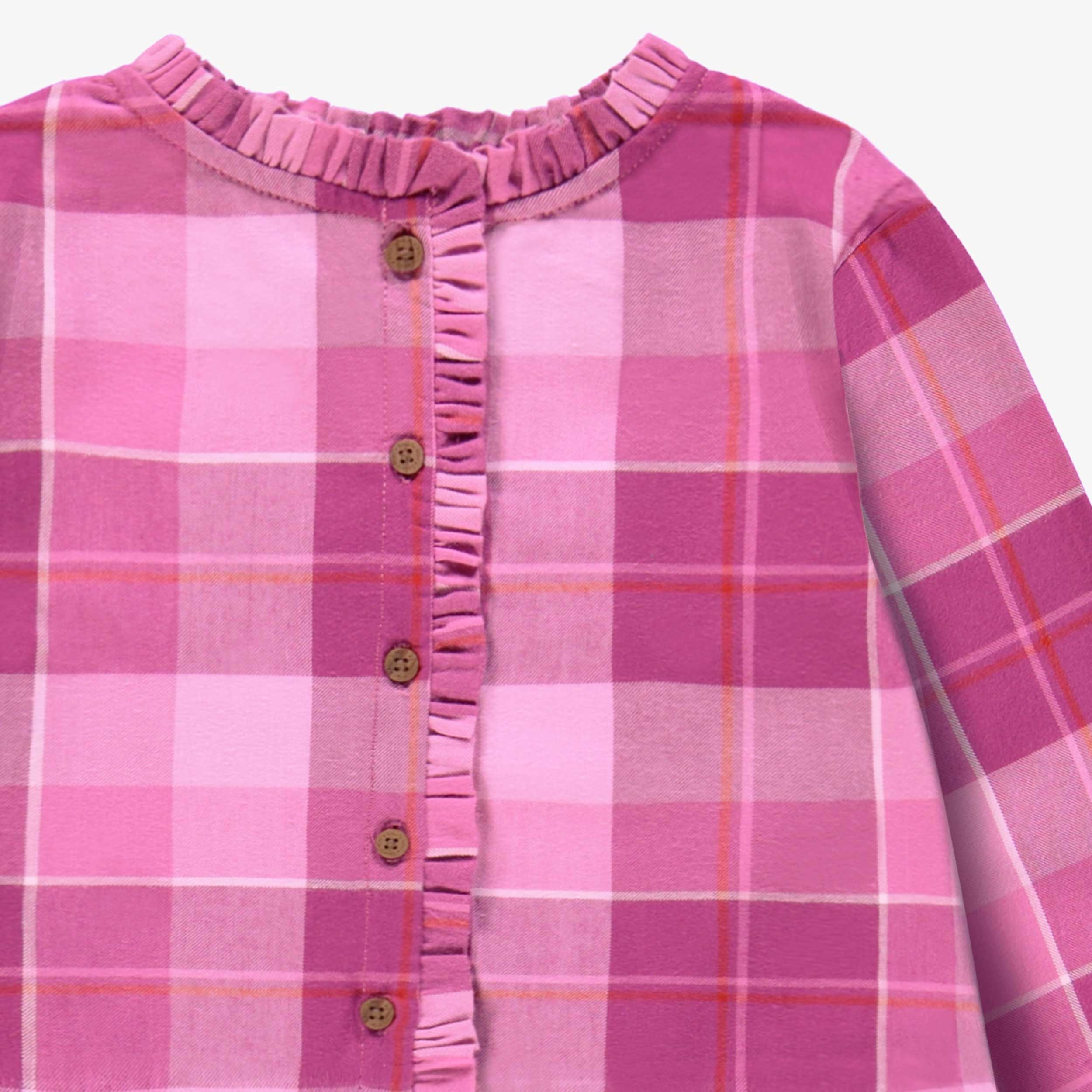 Robe mauve à carreaux, enfant - Image 2