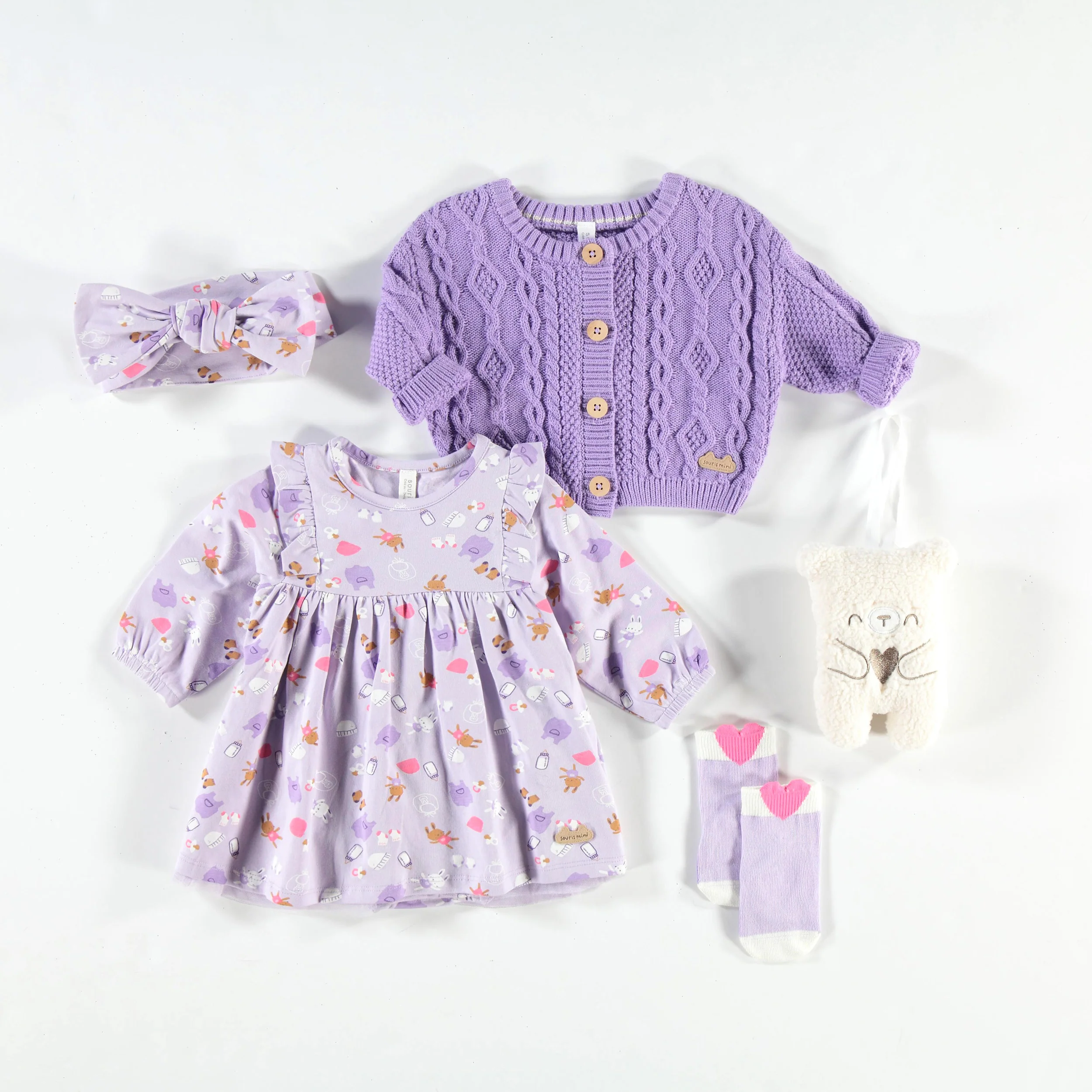 Robe mauve à motifs, naissance - Image 3