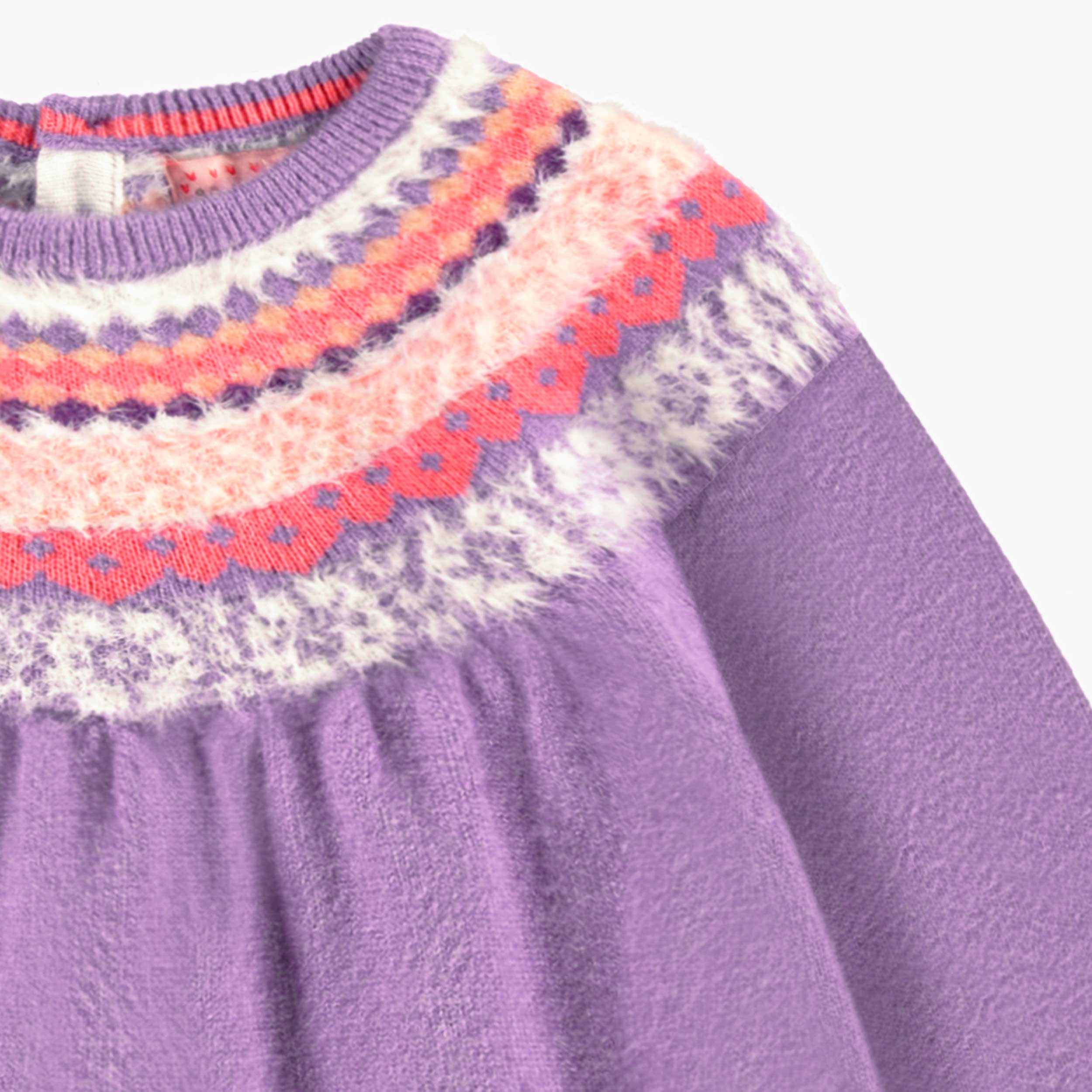 Robe mauve en tricot avec motifs, bébé - Image 4