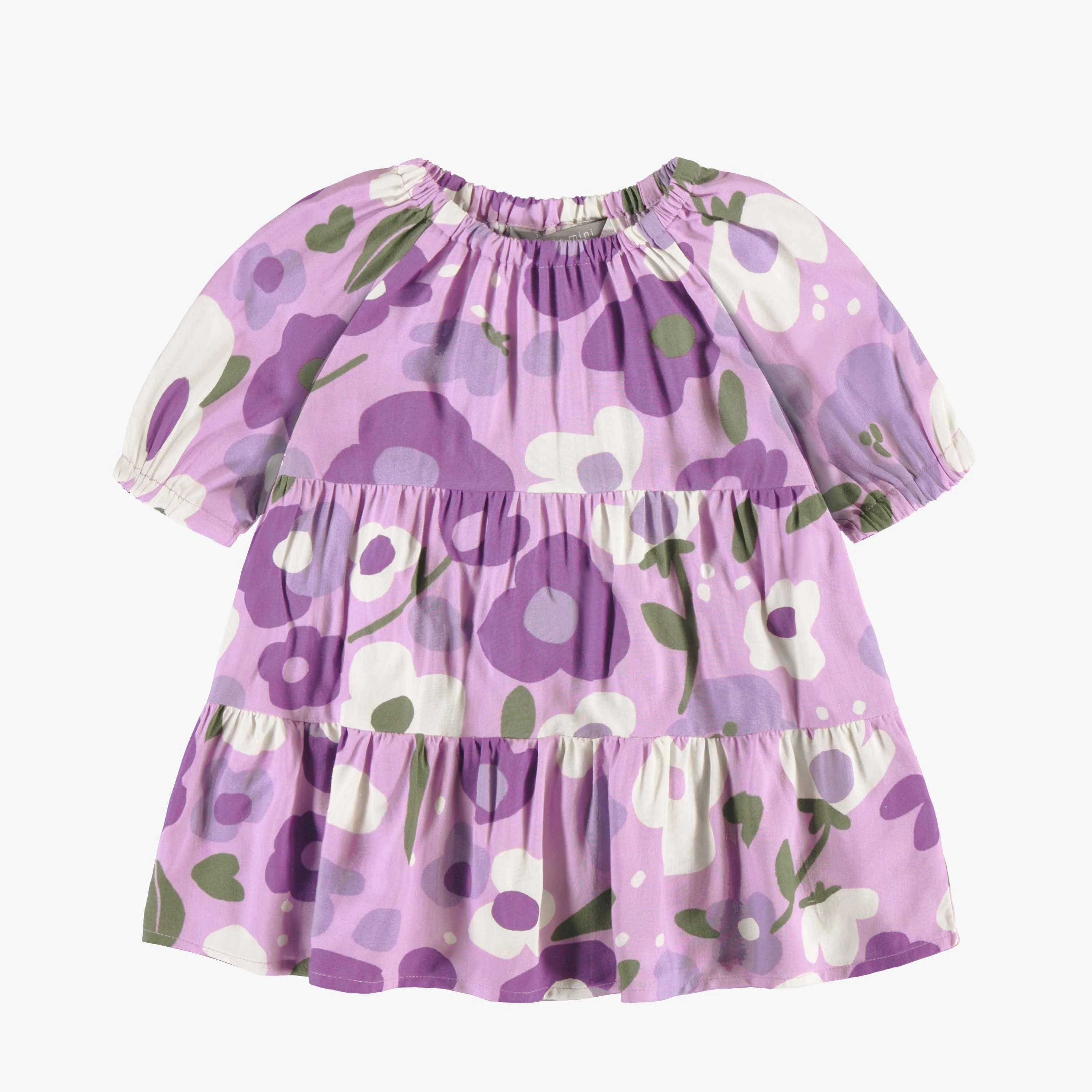 Robe mauve évasée en viscose à motifs de fleurs, bébé