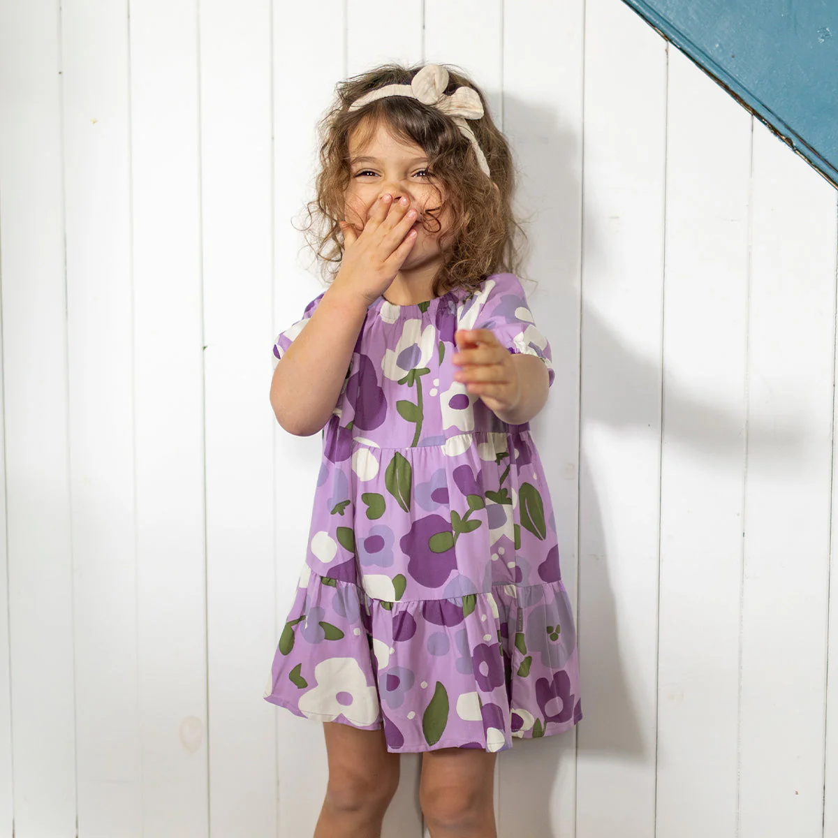 Robe mauve évasée en viscose à motifs de fleurs, bébé - Image 2