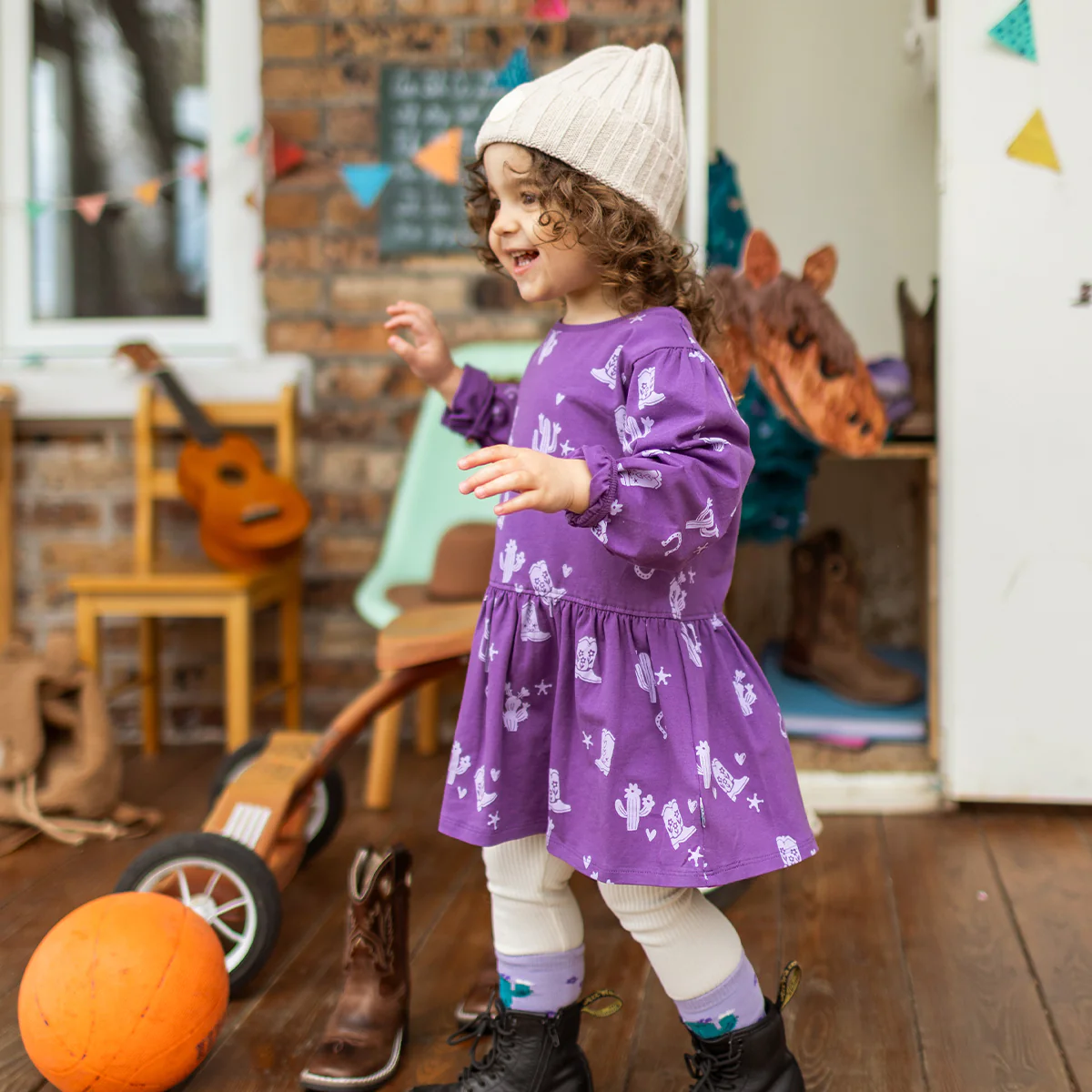 Robe mauve à motifs western, bébé - Image 2