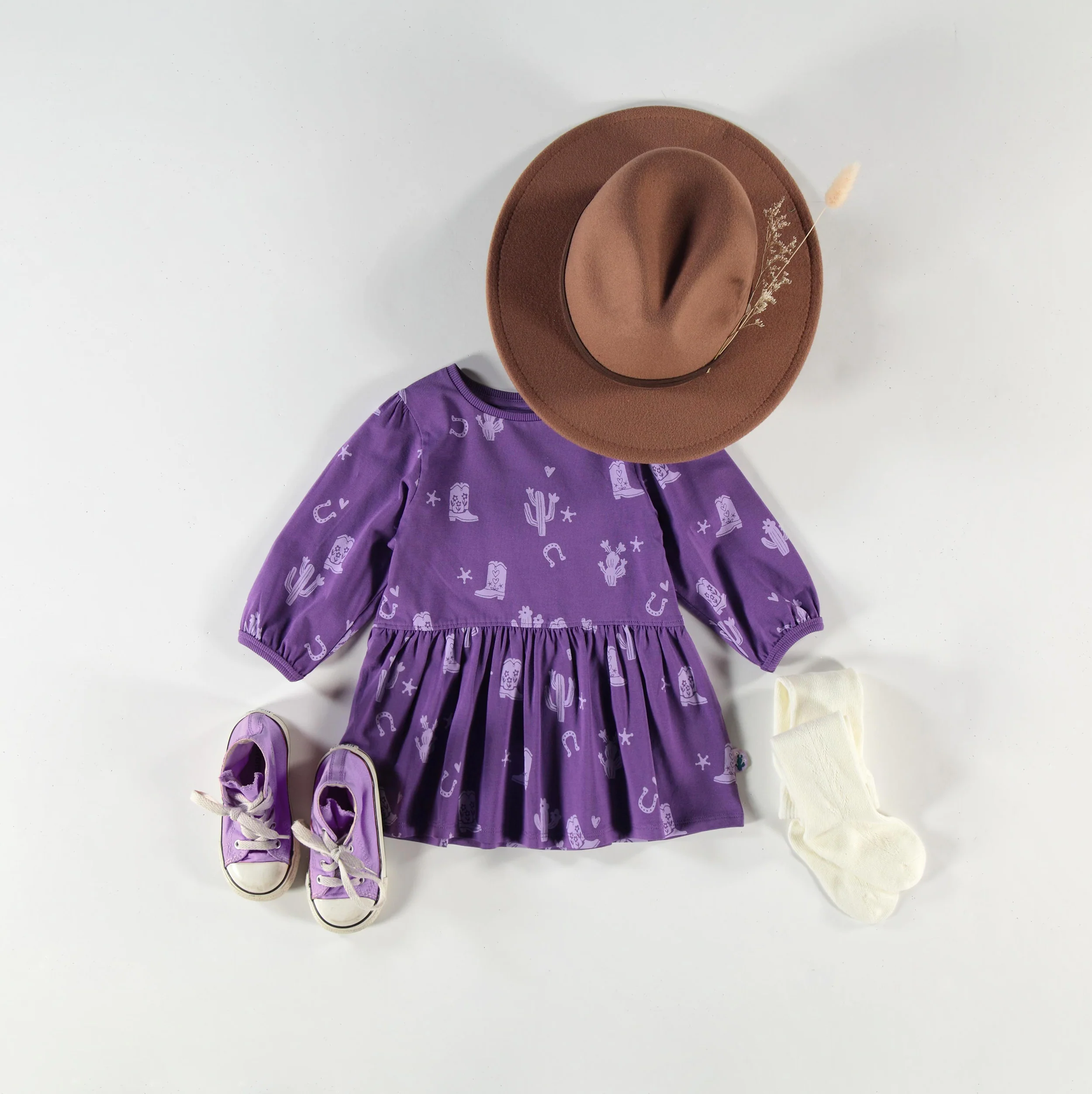 Robe mauve à motifs western, bébé - Image 7
