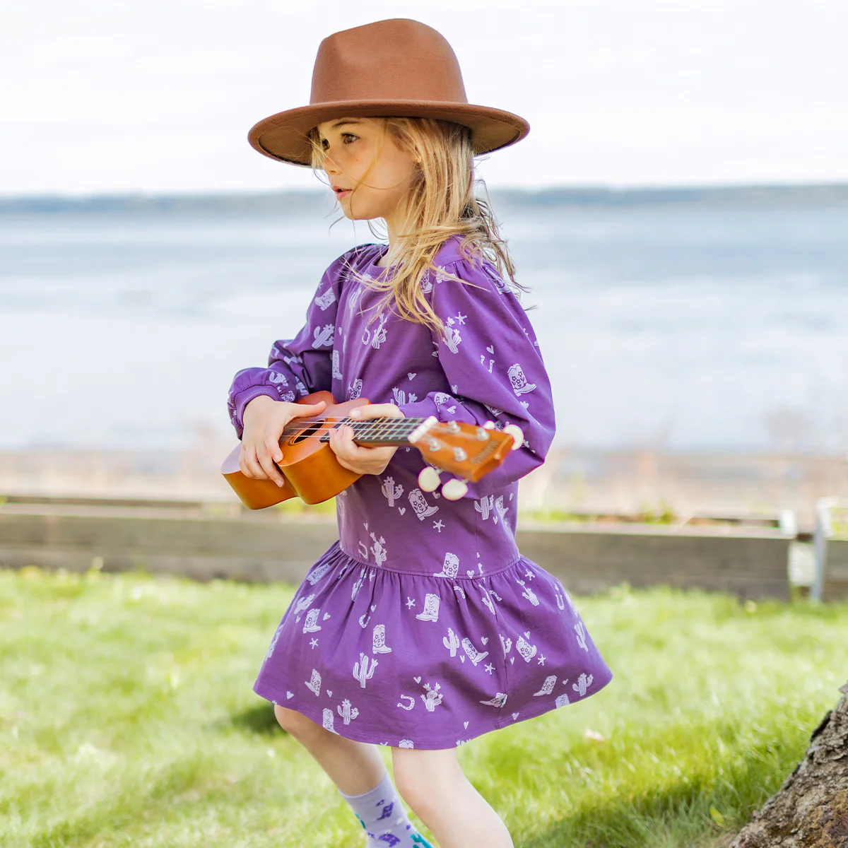 Robe mauve à motifs western, enfant - Image 2