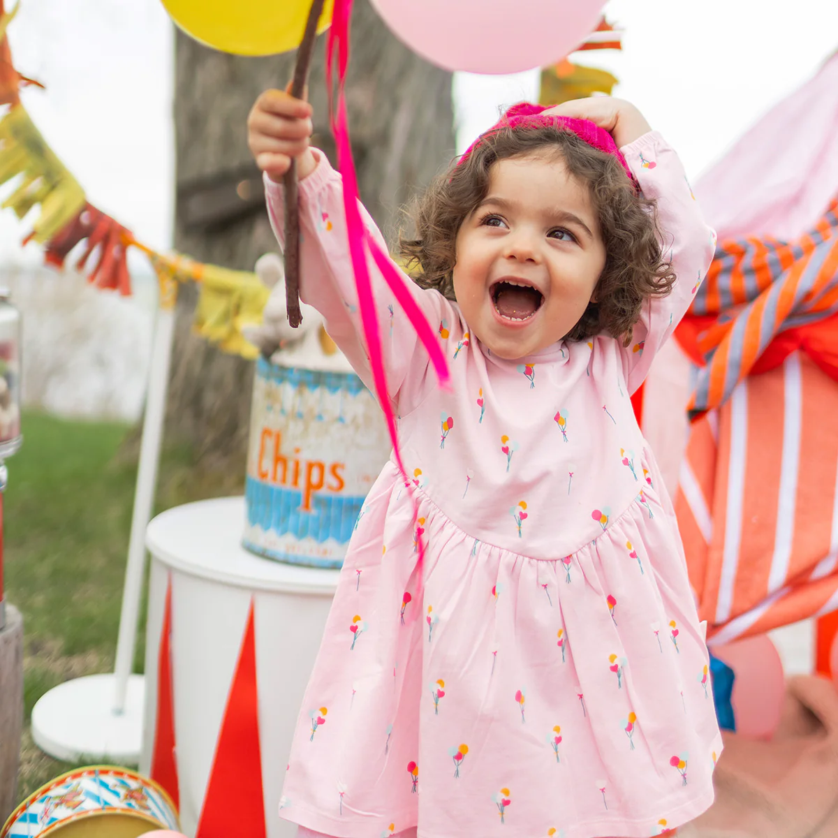 Robe rose à motifs de ballons, bébé - Image 2