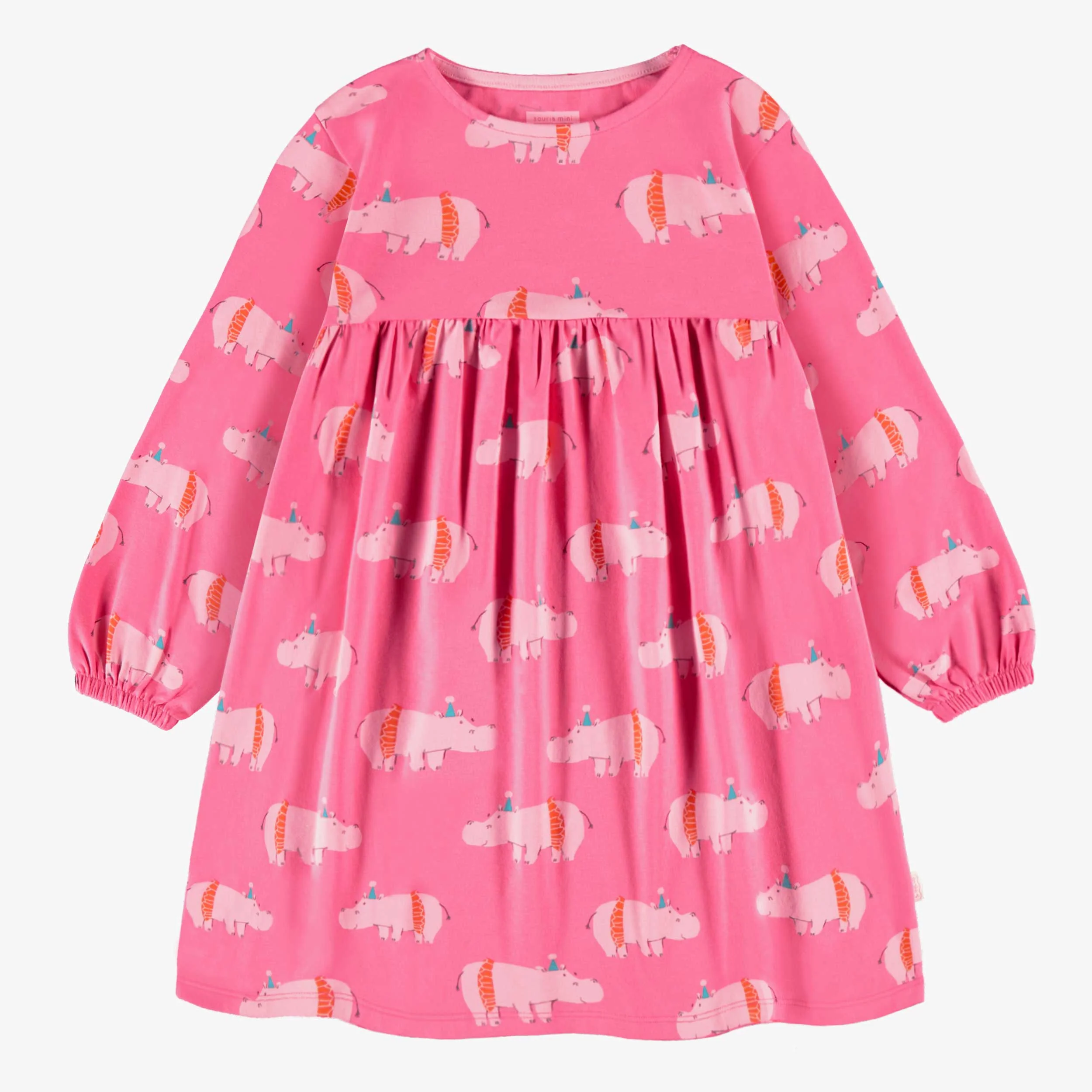 Robe rose à motifs d’hippopotames, enfant