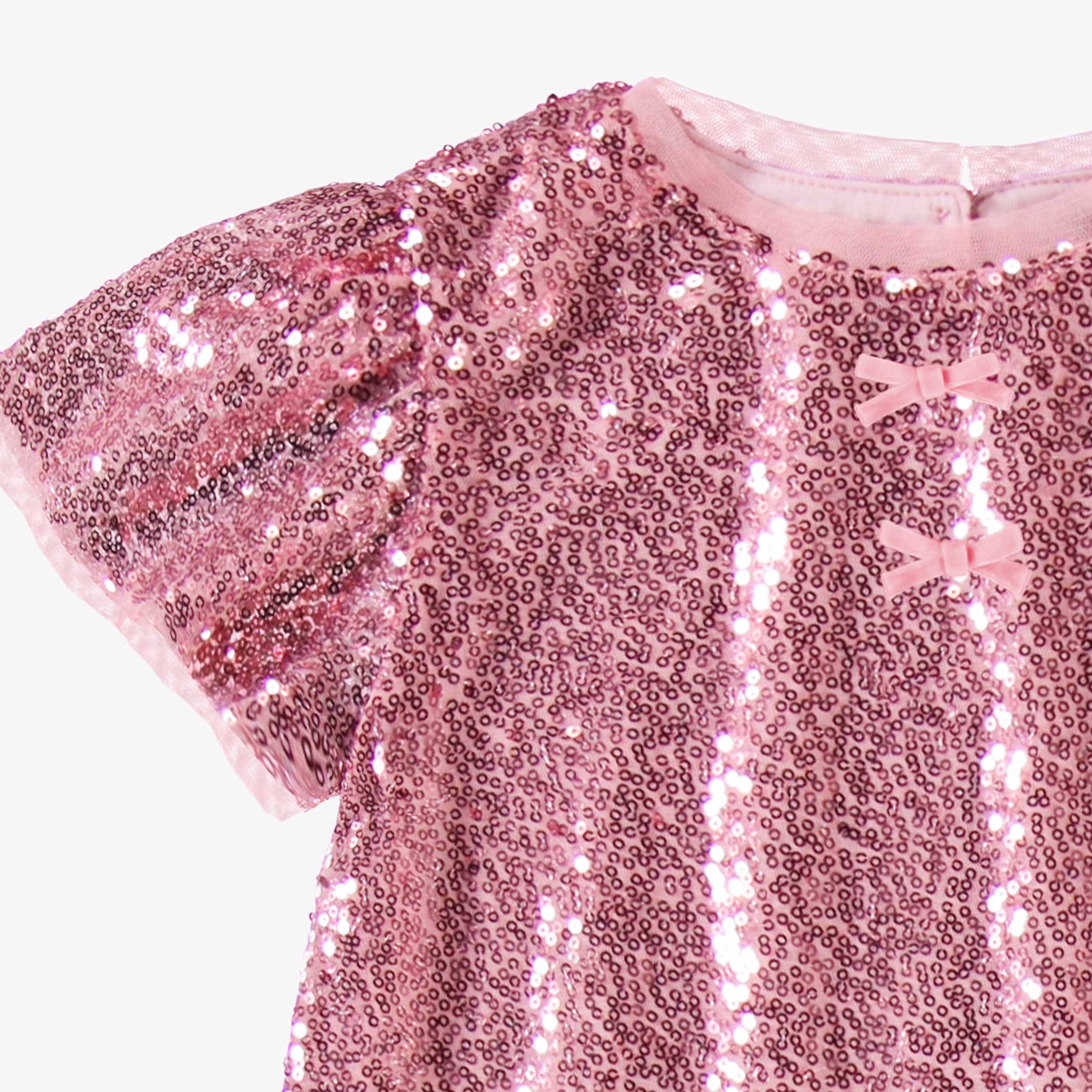 Robe rose à paillettes, enfant - Image 5