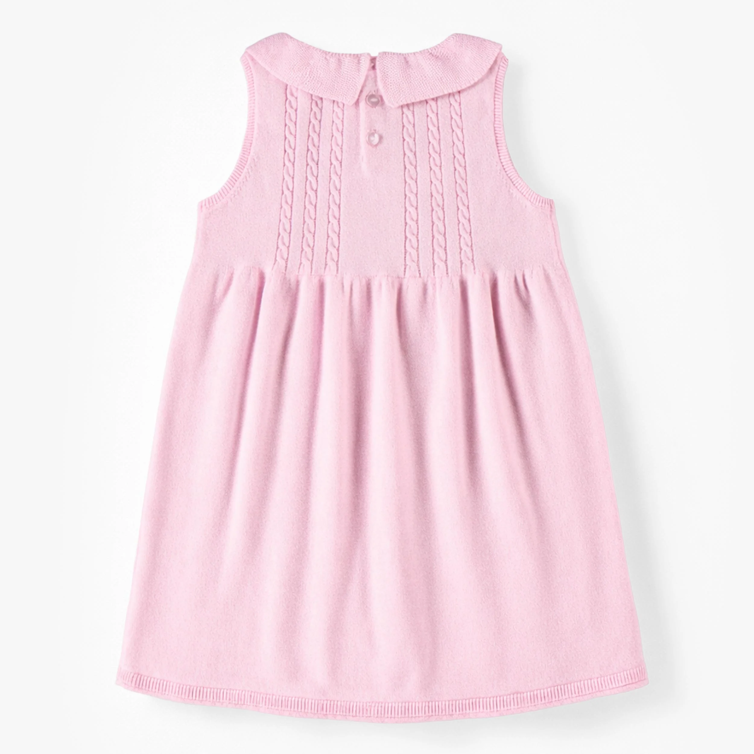 Robe rose en tricot avec broderies de fleurs, enfant - Image 4