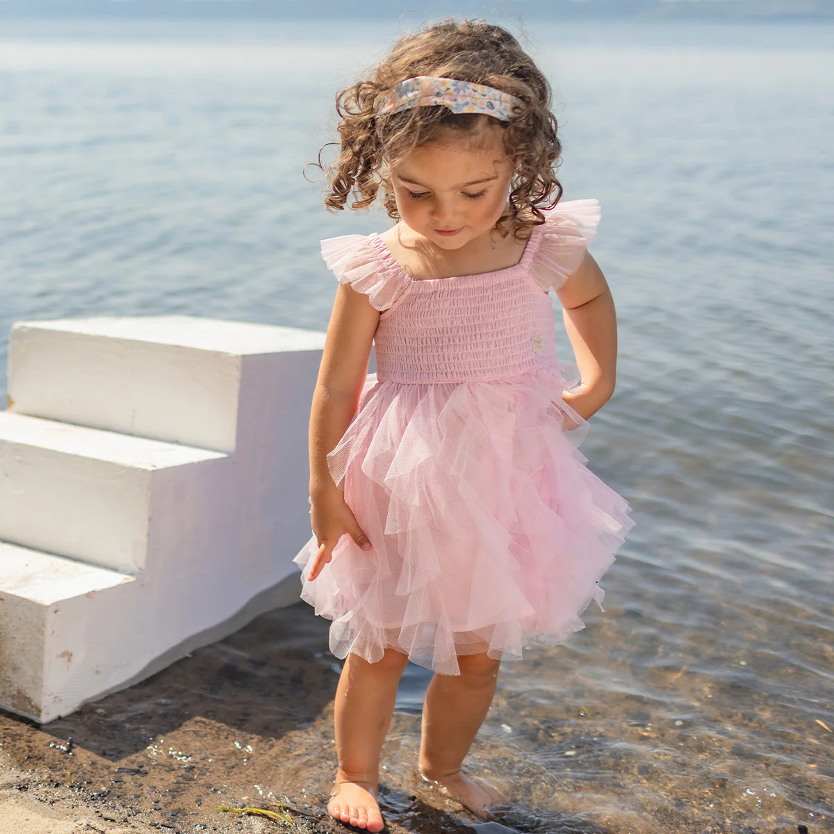 Robe rose en tulle souple, bébé - Image 2