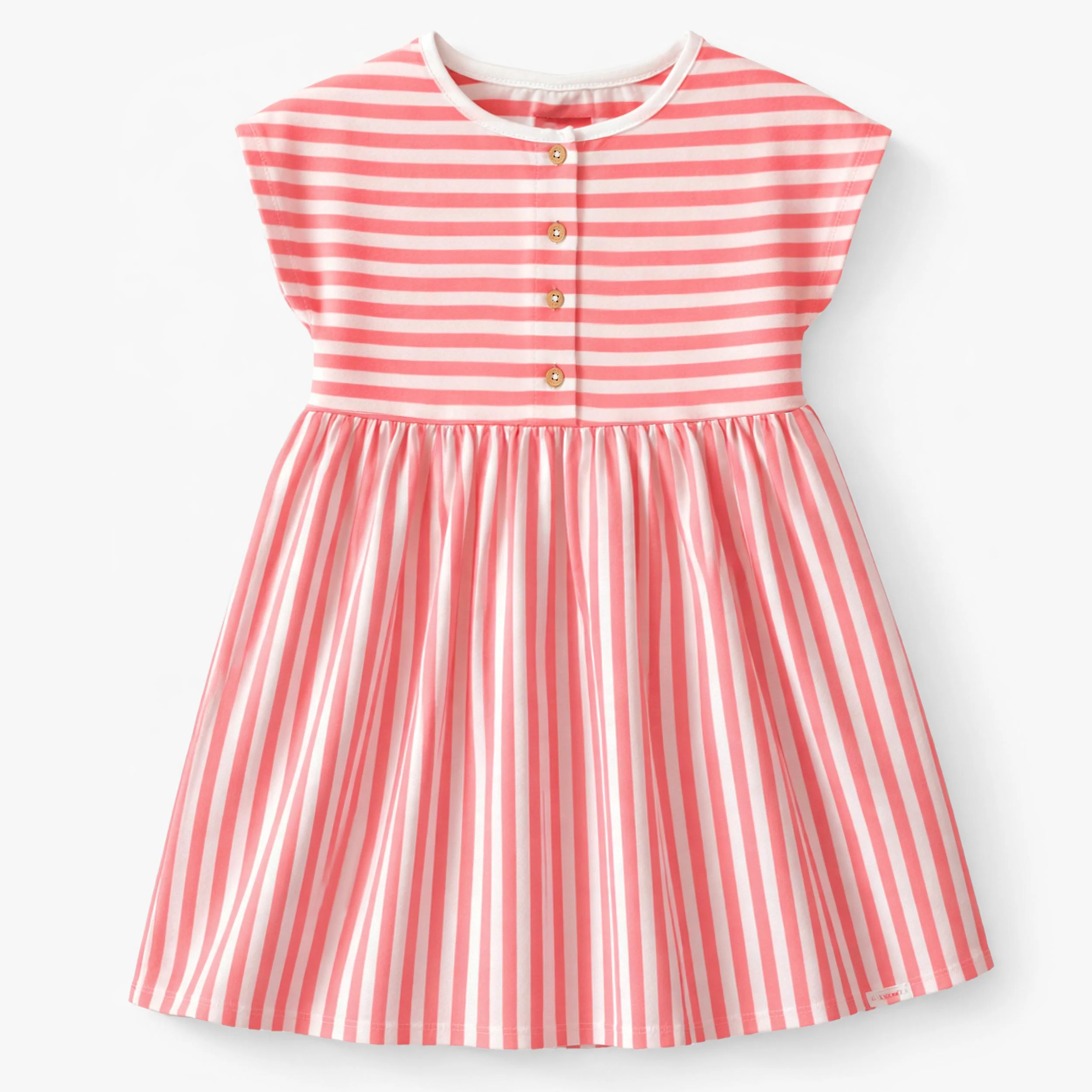 Robe rose et crème à rayures, enfant